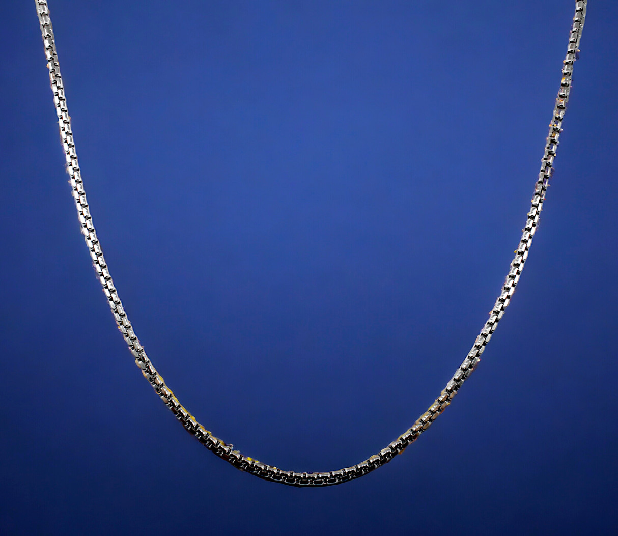 10K White Gold Venetian Round Box Necklace Bracelet Chain Real 7″-30″ 1-3mm
