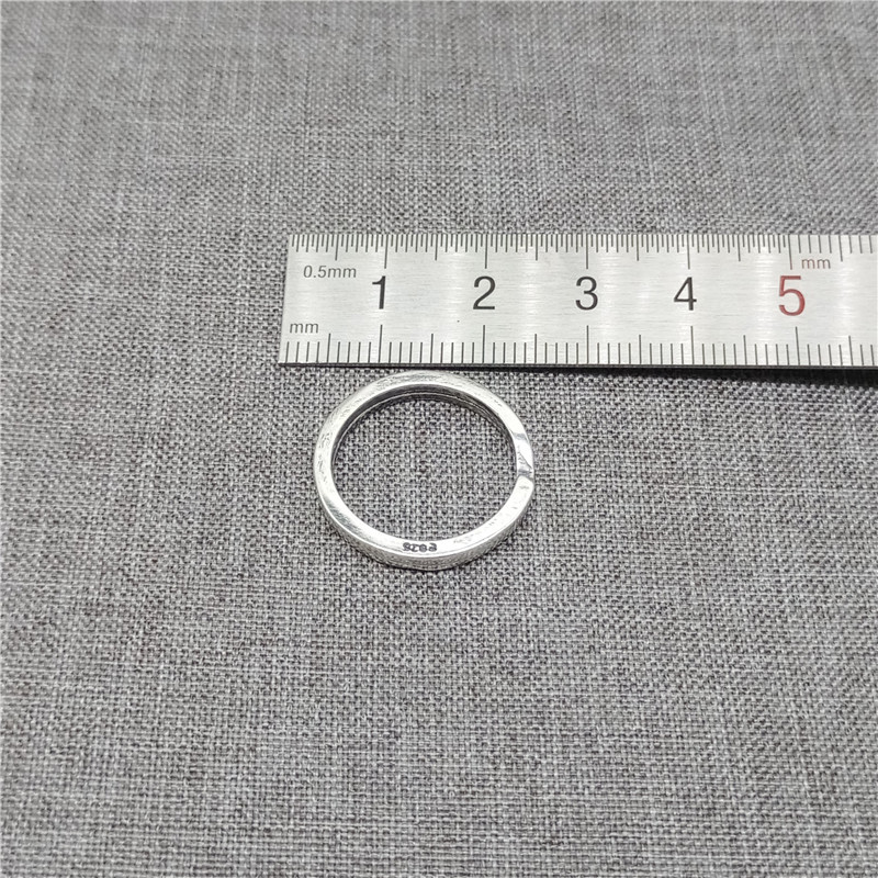 925 Sterling Silver Split Key Ring Clasp for Keychain Diameter 20mm
