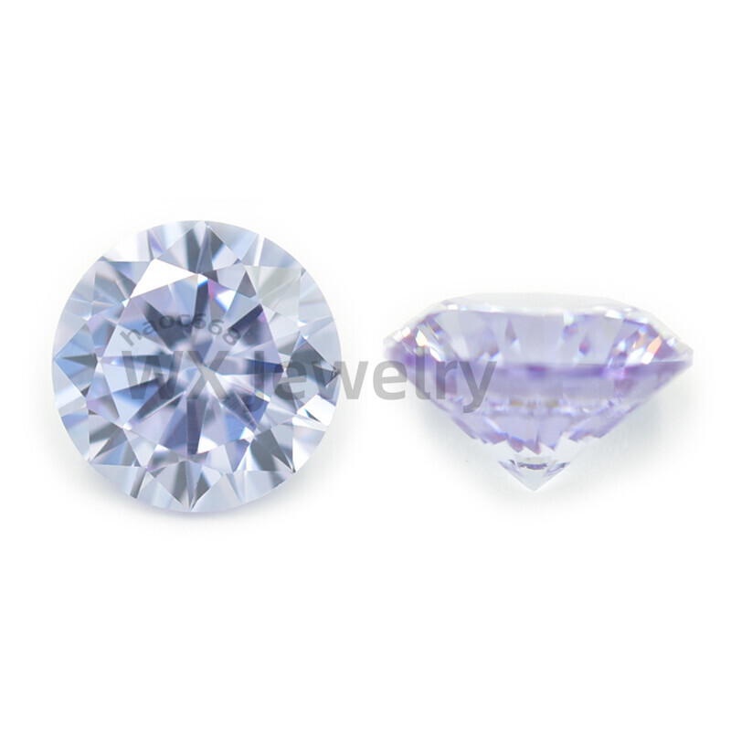 500pcs 0.7～20mm Round Cut Lavender Loose cubic zirconia AAAAA CZ stone Quality