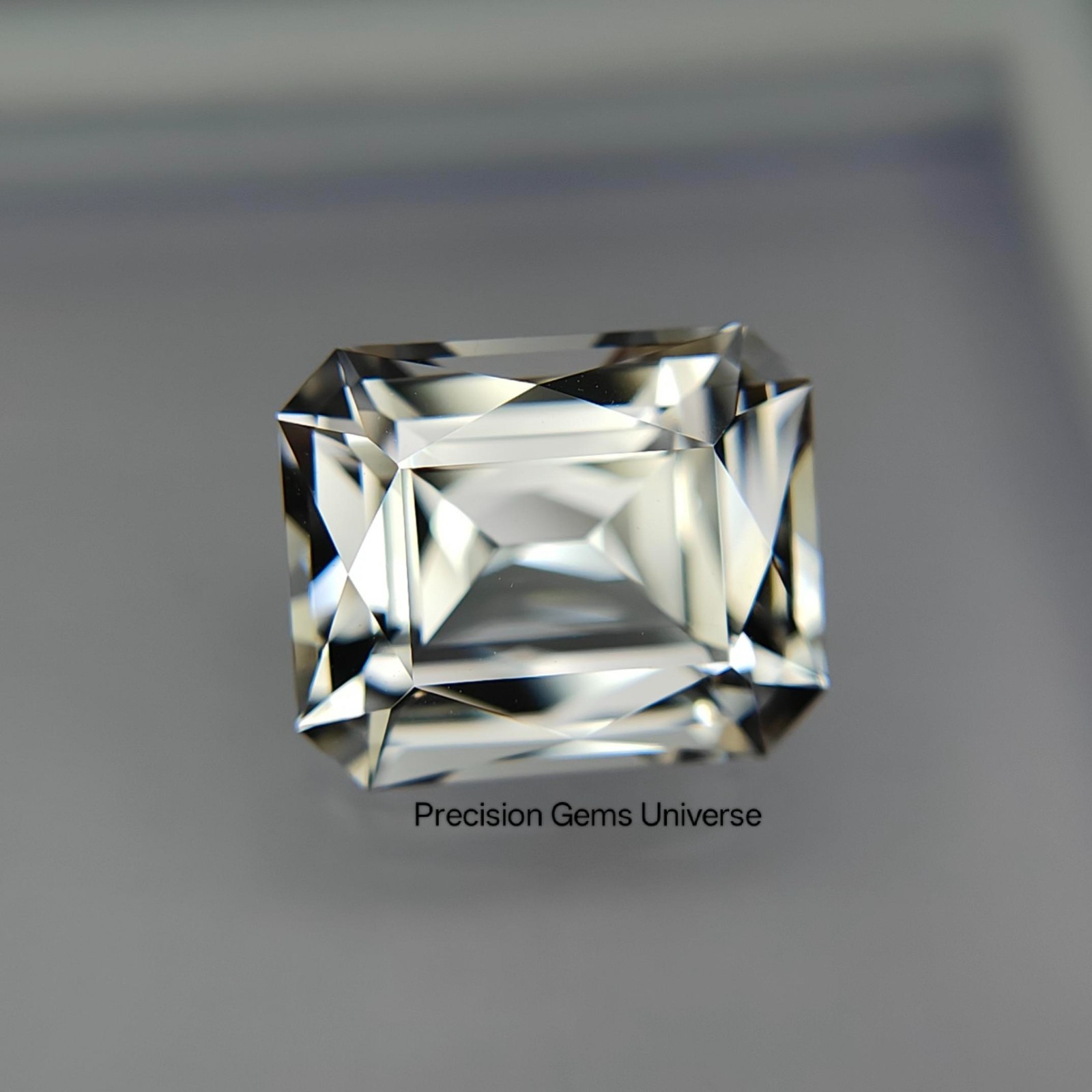 7.80 Ct Lab White Sapphire, Precision Cut Radiant Sapphire, Colorless Sapphire