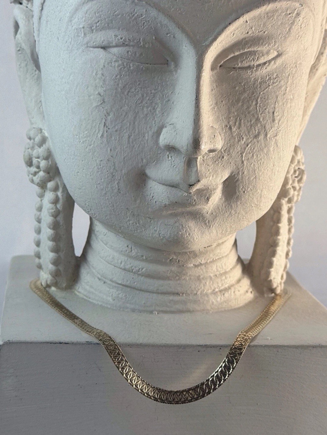 Technibond Reversible Herringbone Chain Necklace Gold Plated Sterling Silver