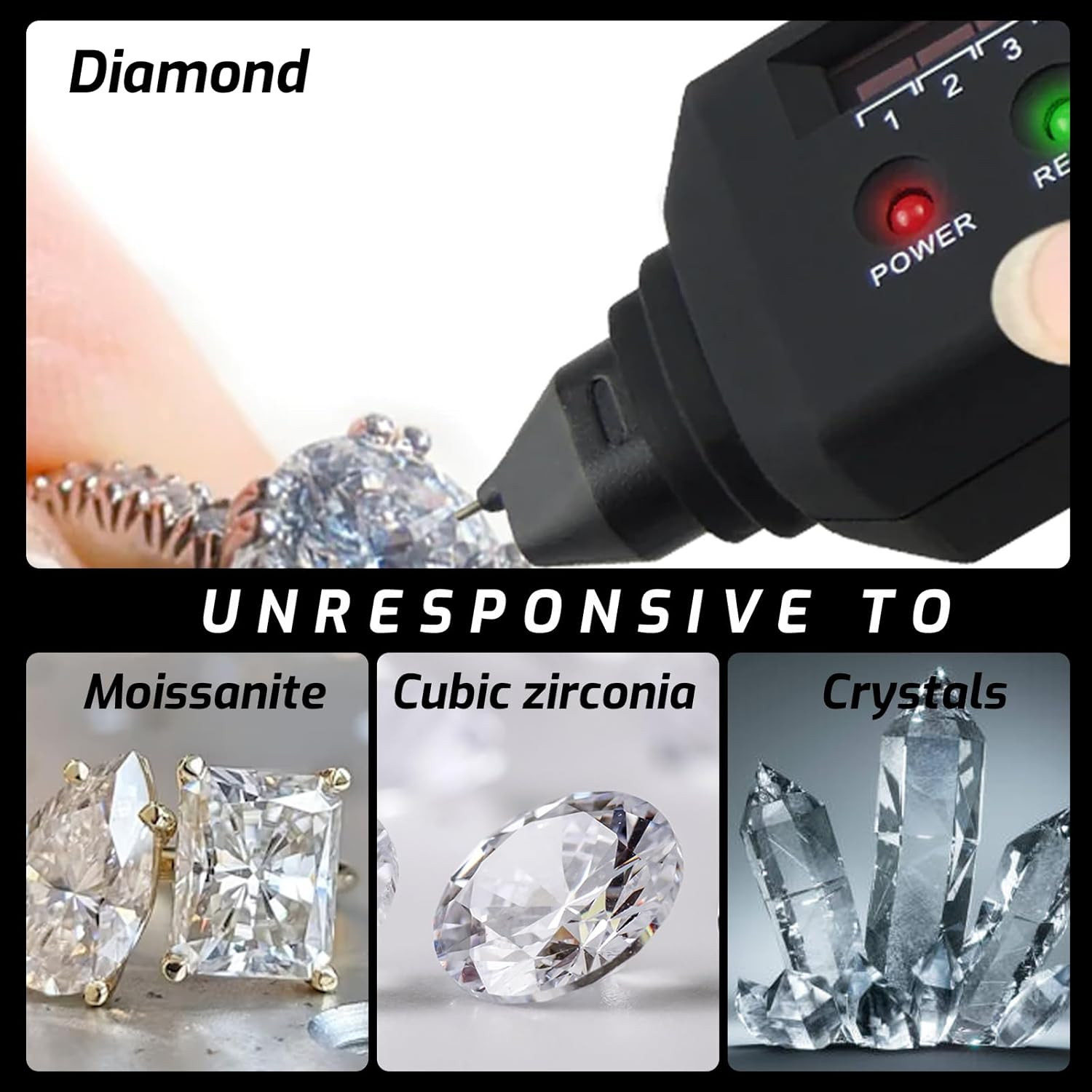 Diamond Tester Pen, Professional Diamond Moissanite Gemstone Tester with UV Ultr