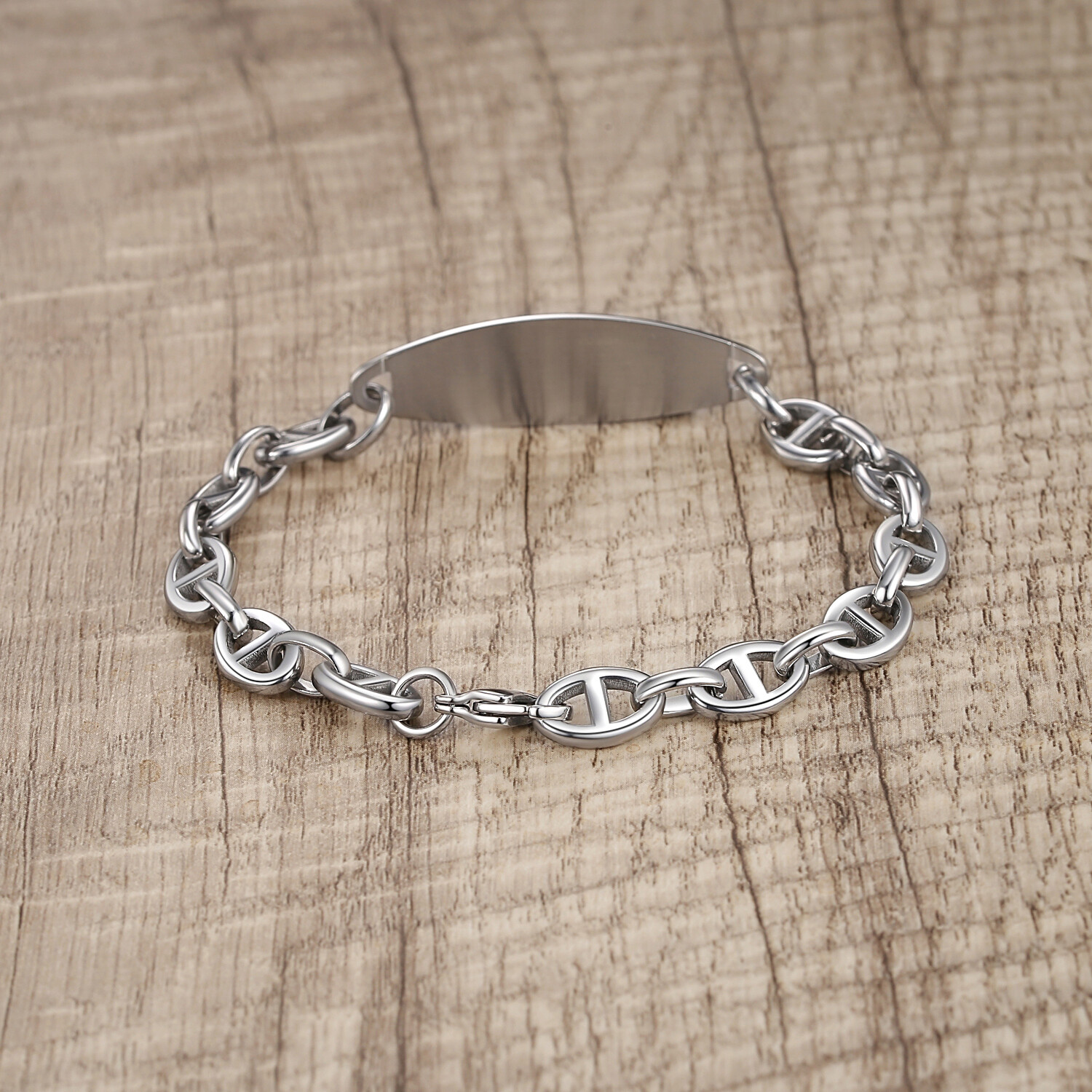 CUSTOM ENGRAVE Lymphedema Pink Ribbon Alert No BP/IV Needles Oval Link Bracelet