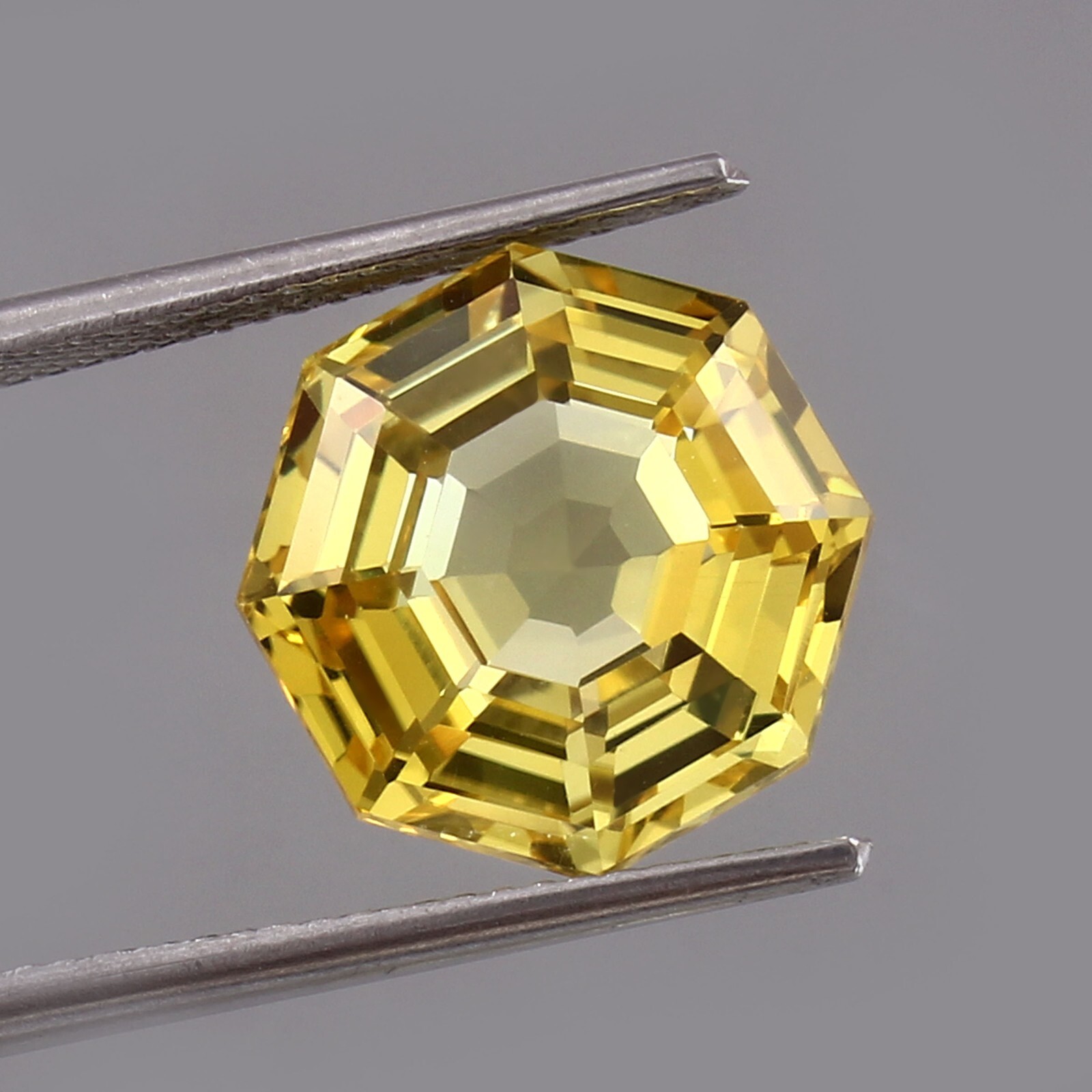 AAA Natural Flawless Ceylon Yellow Sapphire Loose Octagon Gemstone Cut 12×12 MM