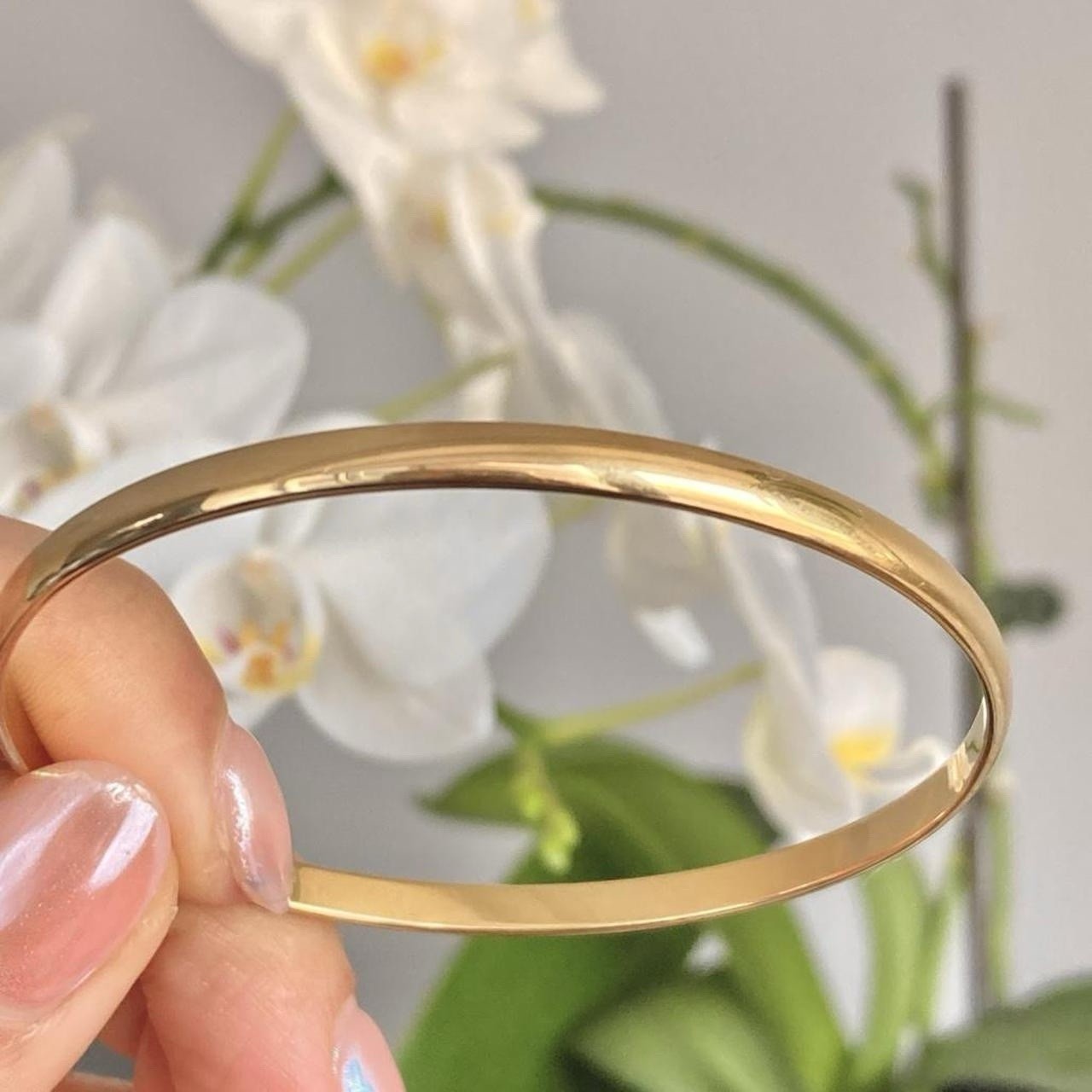 ✨ Glossy Gold Bangle Bracelet -100% waterproof – 65 mm diameter