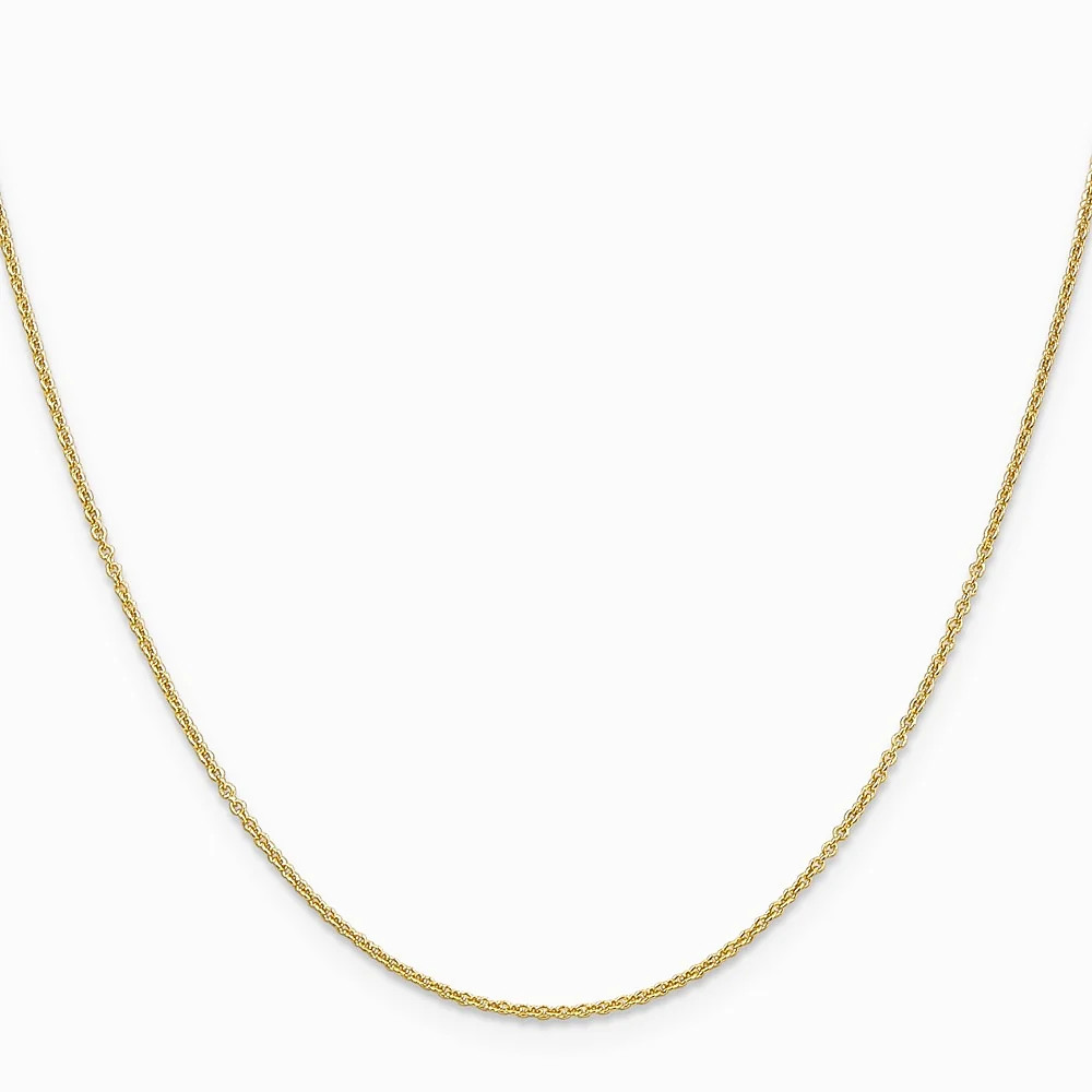 10K Yellow Gold 1.2mm Cable Chain Necklace 16″-24″
