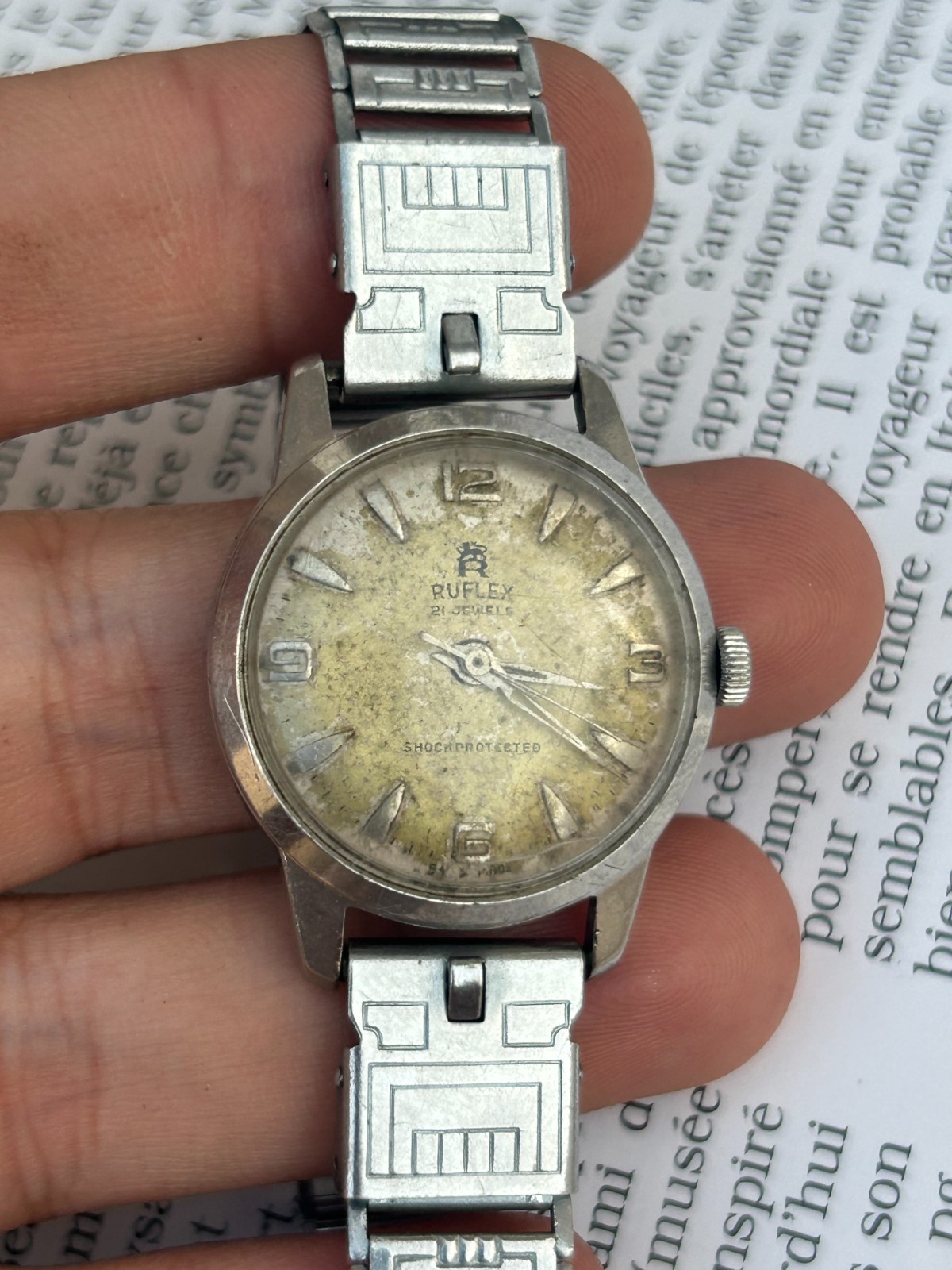 Ruflex Vintage Watche Mechanic Handwind 21 Jewles 50’s Rare Wristwatch
