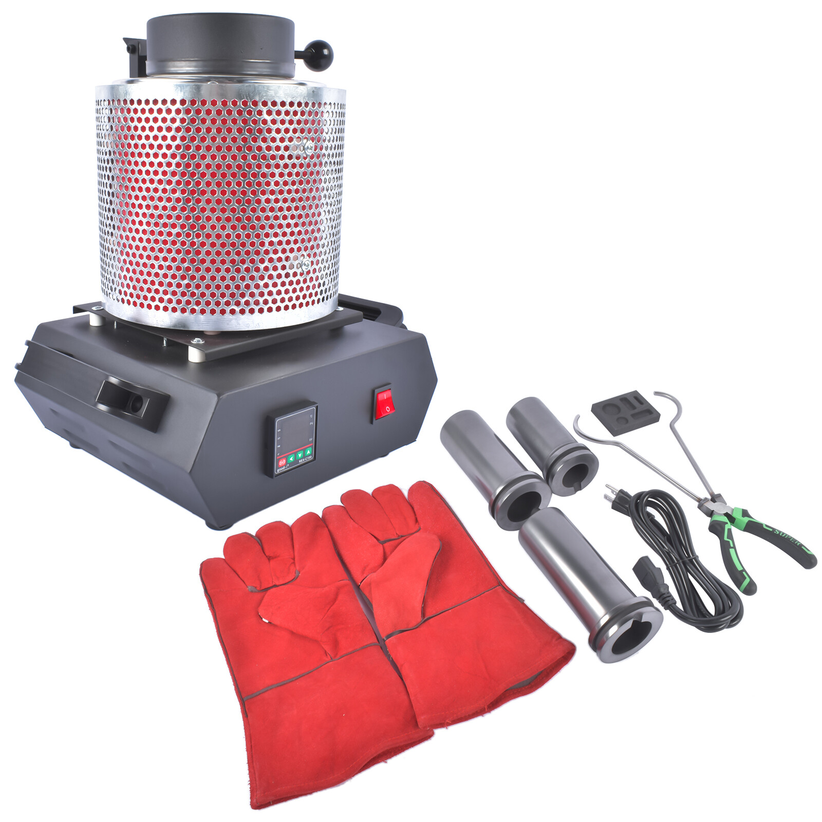 1100°C/2012°F Electric Gold Melting Furnace w/heat Shield for Selting Metals