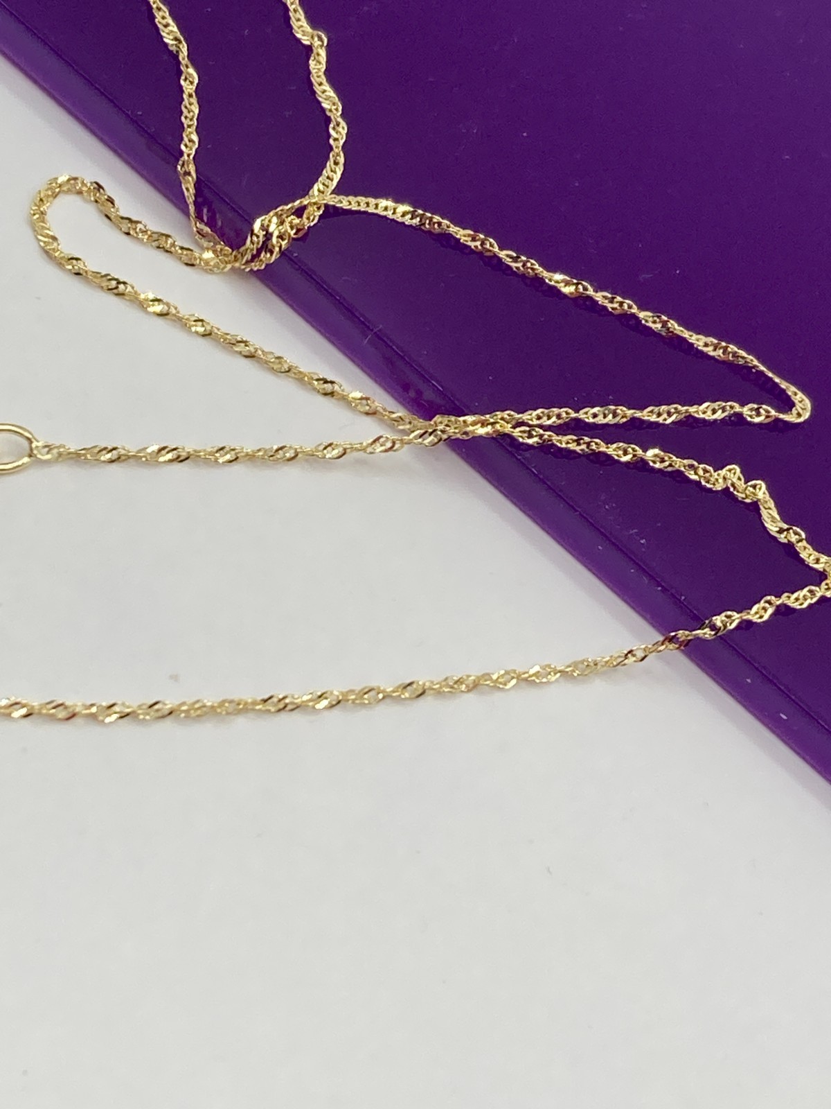 solid 10k gold Singapore chain 1mm necklace