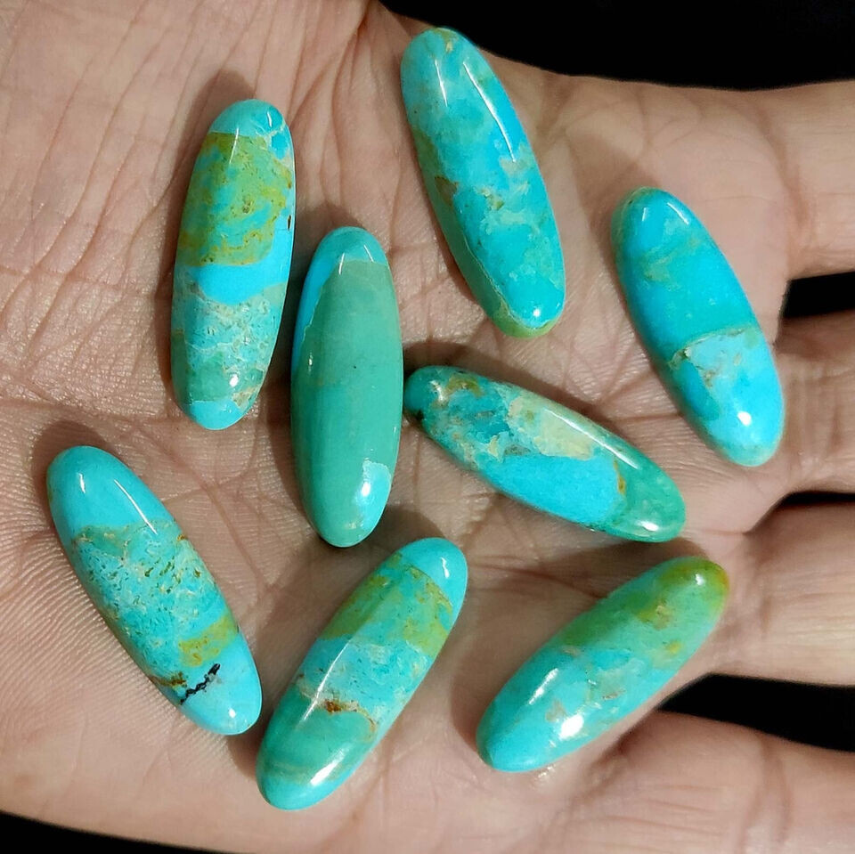 [WHOLESALE] BLUE MOHAVE TURQUOISE CABOCHON LONG OVAL SHAPE LOOSE GEMSTONE