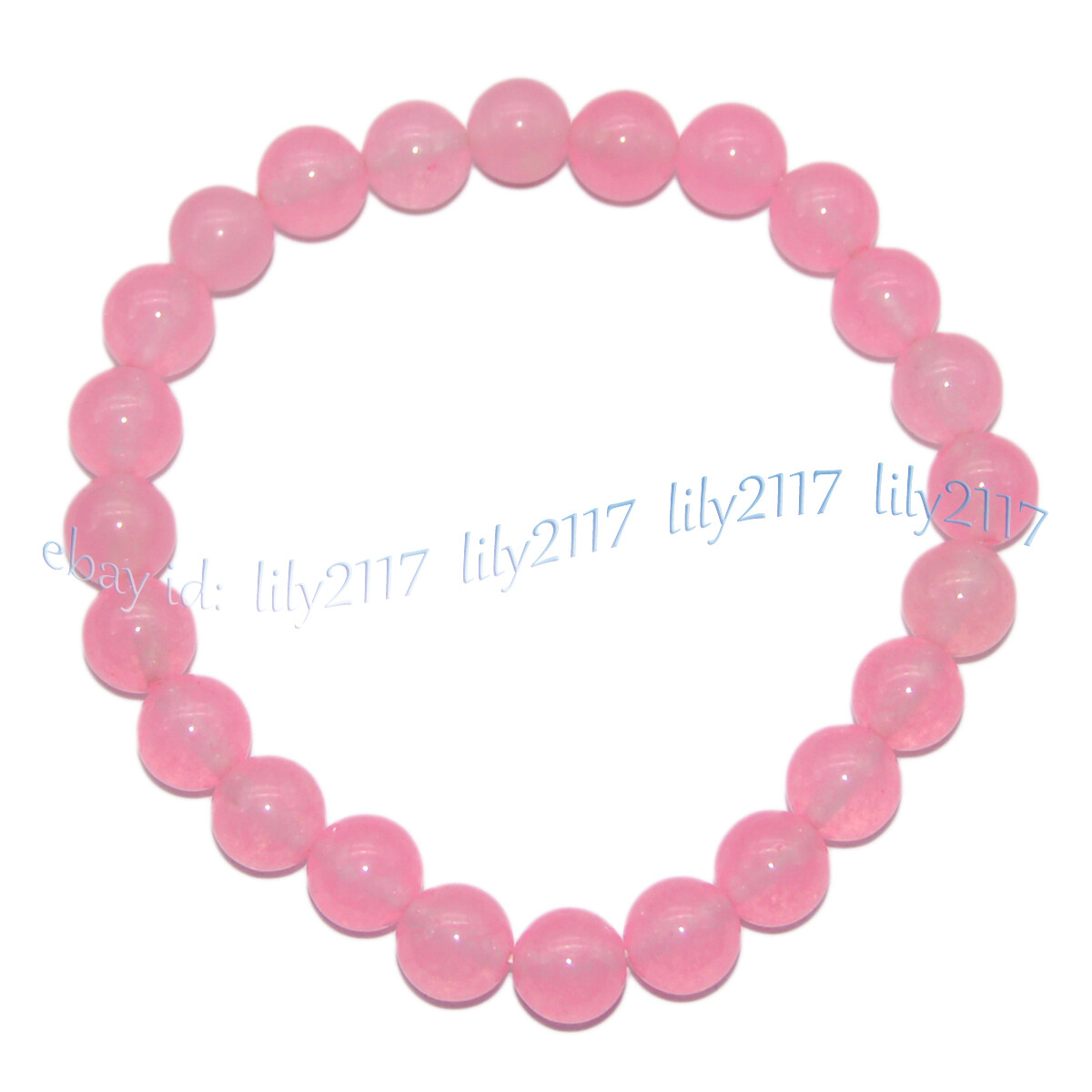 8mm Assorted Multicolor Natural Gemstone Round Beads Elastic Bracelet 7.5”