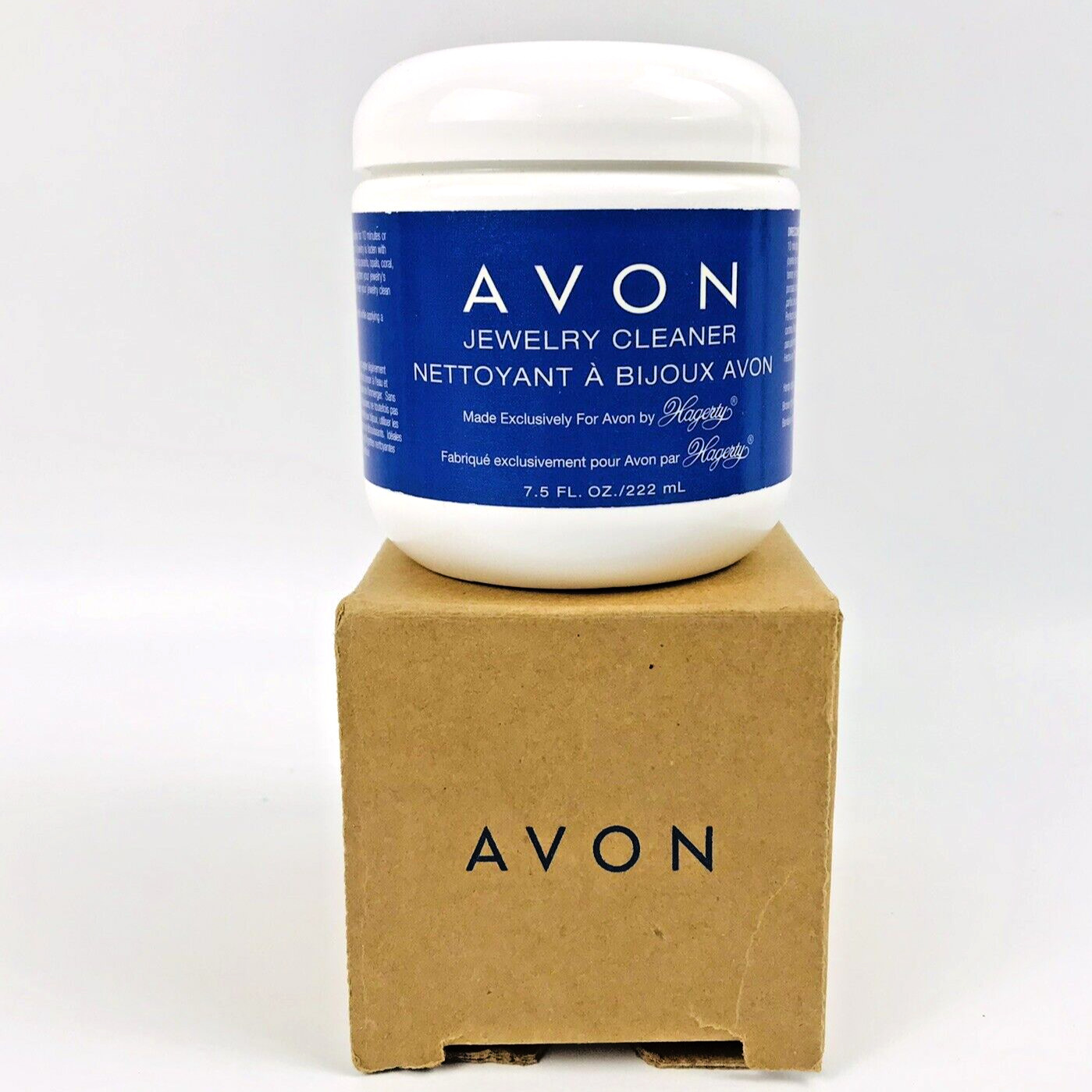 Avon Jewelry Cleaner 7.5 FL. oz. w/Dipping Tray & Brush Inside NOS Sealed w/ Box