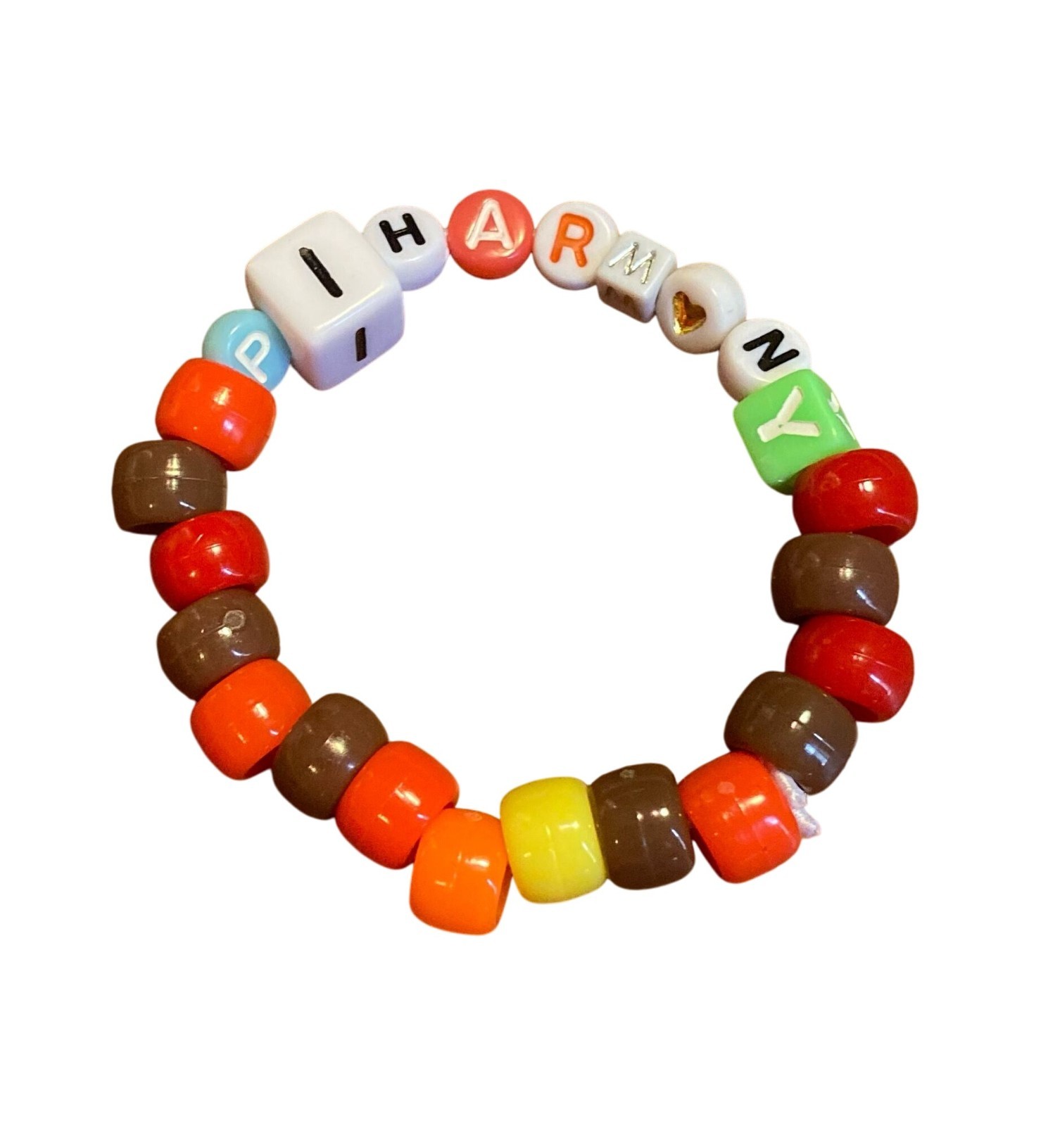 P1Harmony Inspired Bracelet – 6.5” Red, Orange & Brown – Handmade Kpop Fan Brace