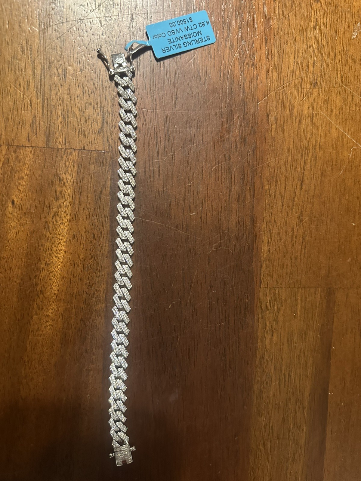 7.5 inch 8.5mm Monnaco bracelet in solid .925 sterling silver & VVSD Moisannite
