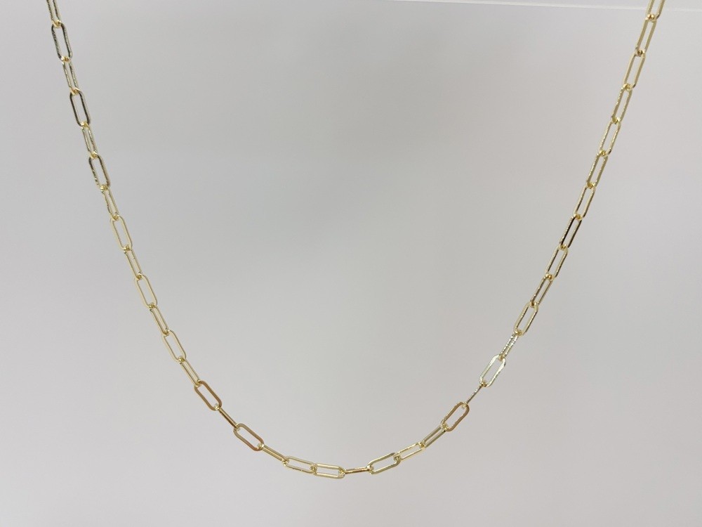 Real Genuine 10K Solid Yellow Gold Paperclip Chain Necklace 22inch 4mm