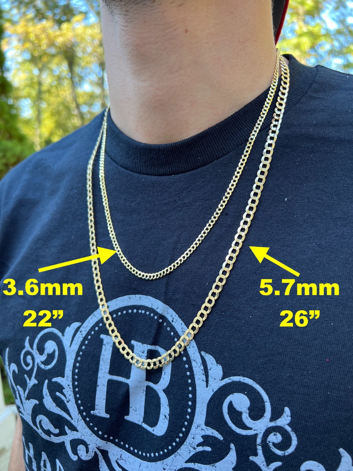 Real Solid 14k Yellow Gold Curb Miami Cuban Link Chain 16-30″ 2.5-12mm Necklace