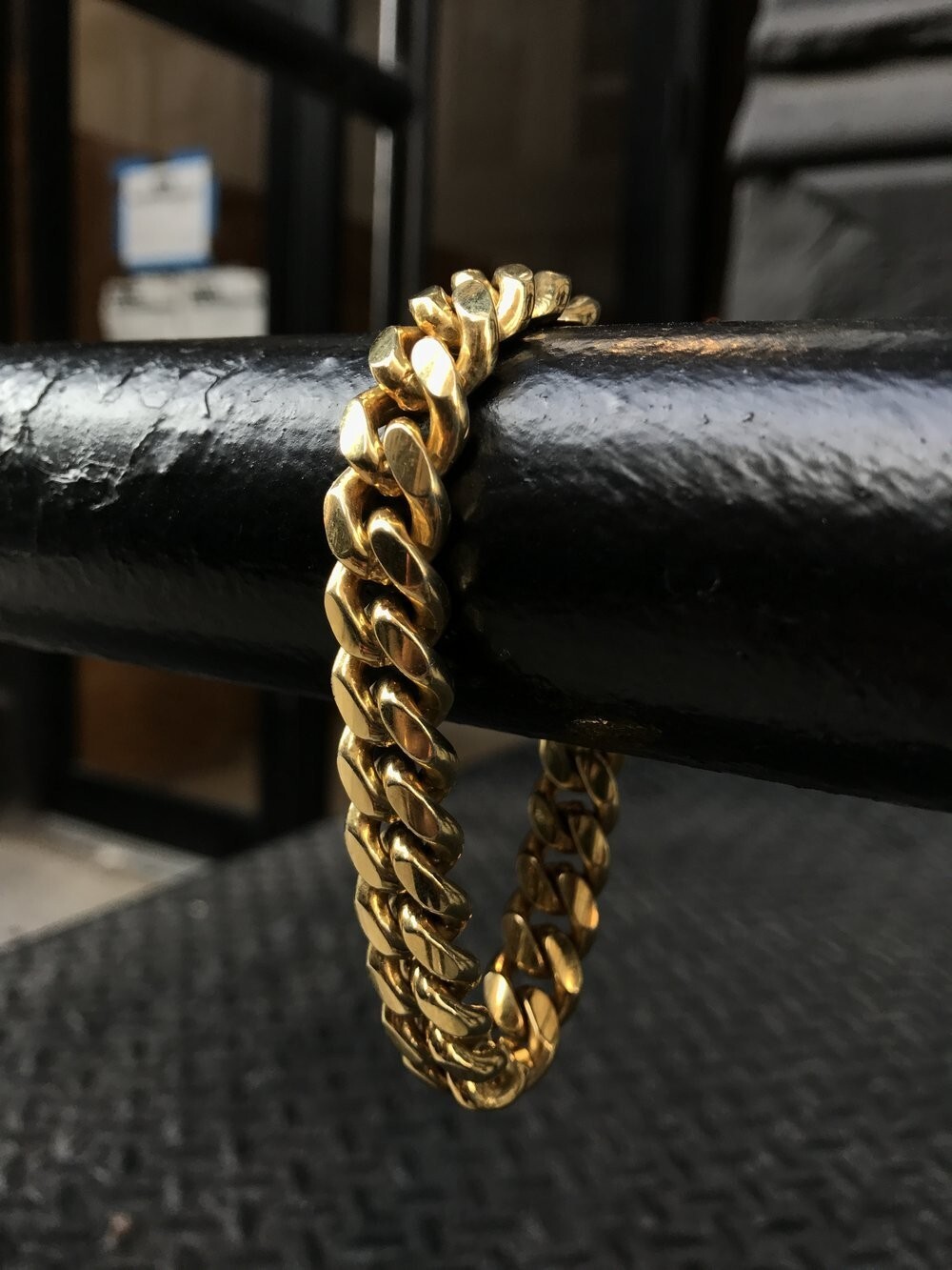 Men’s Miami Cuban Link Bracelet & Chain Combo Set Gold Plated Stainless Steel