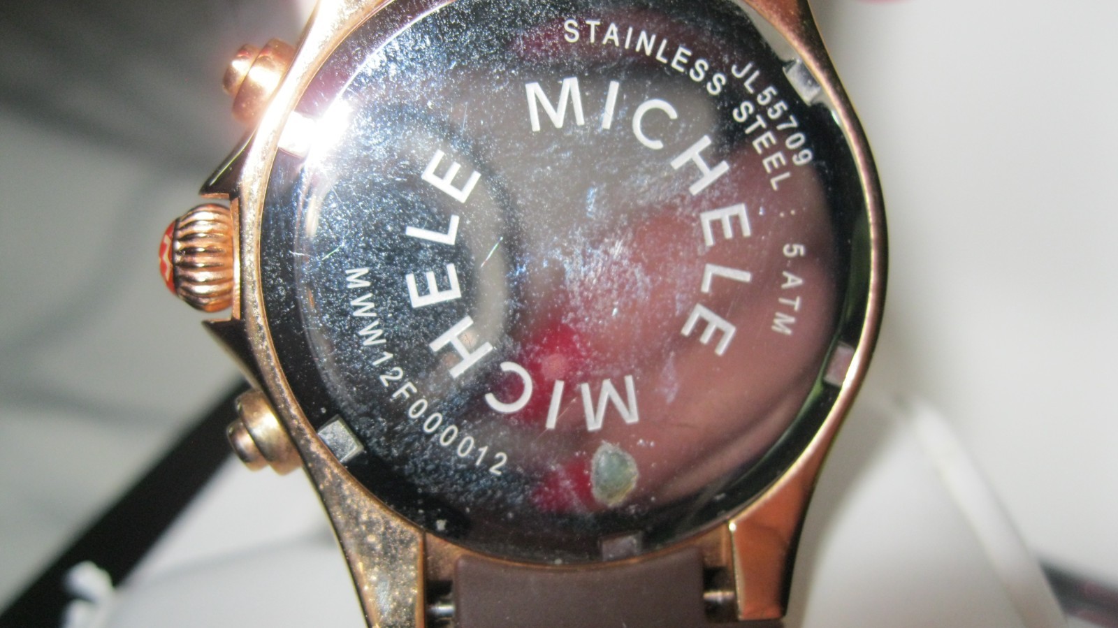 MICHELE TAHITIAN JELLY BEAN WATCH BROWN