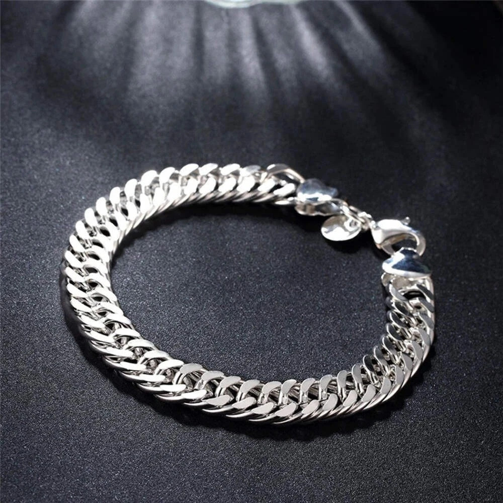 925 Sterling Silver Bracelet Round Mesh Bracelet for Women Engagement