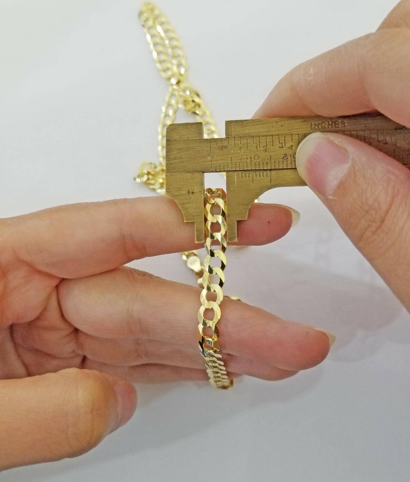 14K Yellow Gold Solid 3mm-10mm Curb Cuban Chain Link Necklace Bracelet 7″- 30″