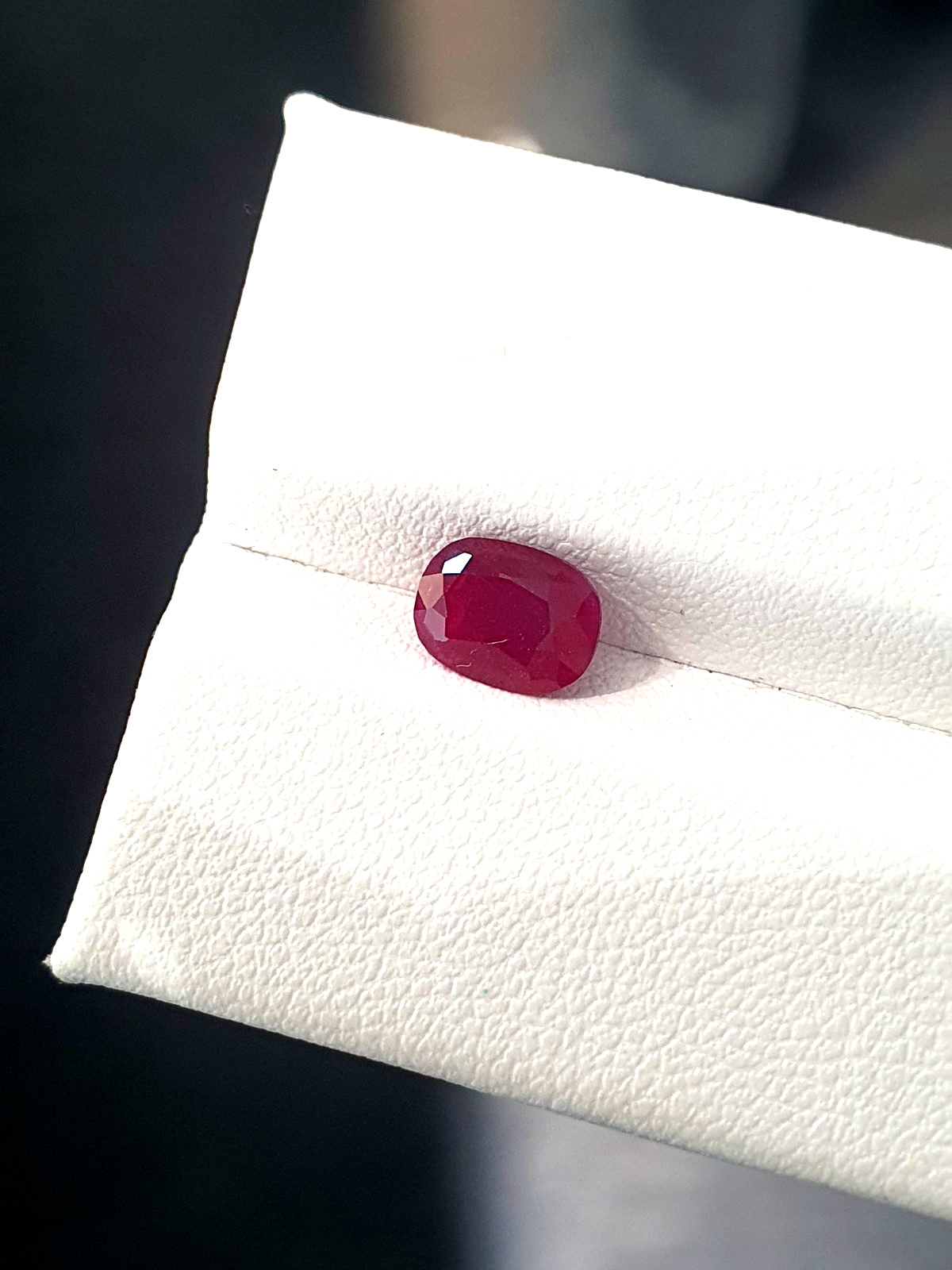 1.35 Ct UNHEATED RUBY 7 x 5 RED Cushion-cut Gemstone