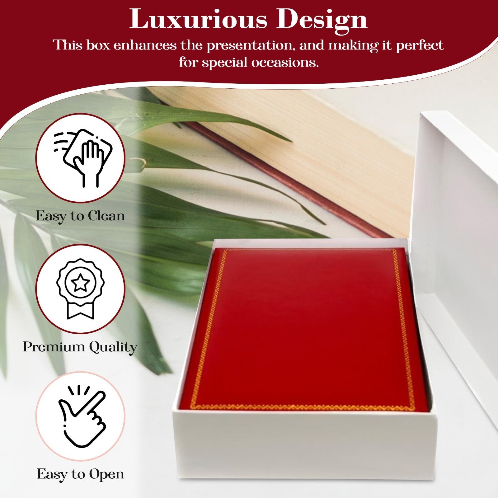 Red Leatherette Pendant/Necklace Jewelry Box Case