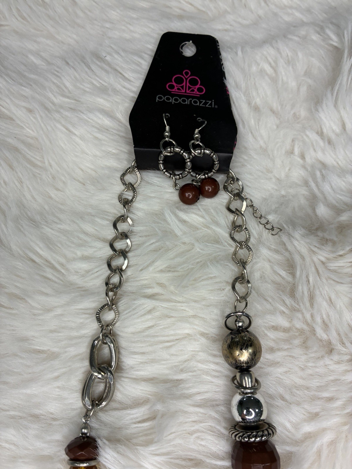 Paparazzi Silver Tone Cable Chain Beaded Flower Charm Necklace, Adj Lobster