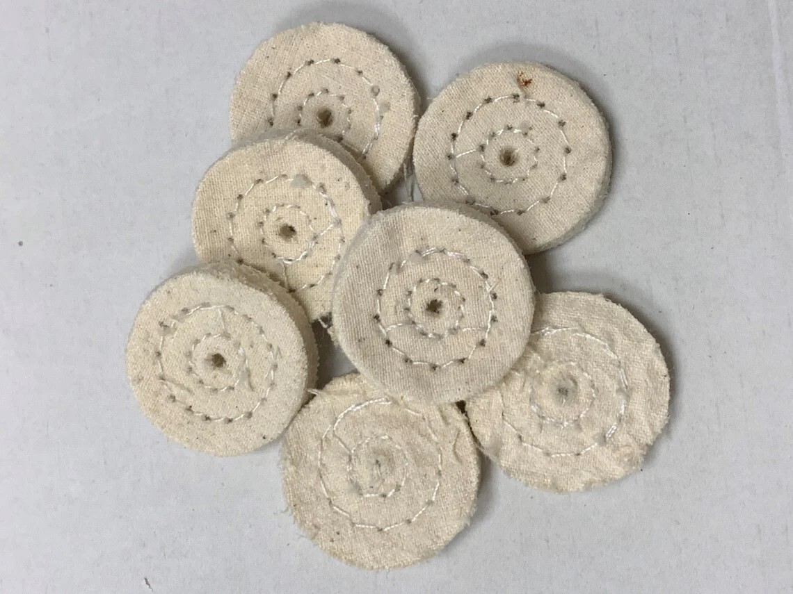 MINI MUSLIN POLISHING BABY BUFF 1″ JEWELRY BUFFING WHEEL 2 ROW COTTON DENTAL