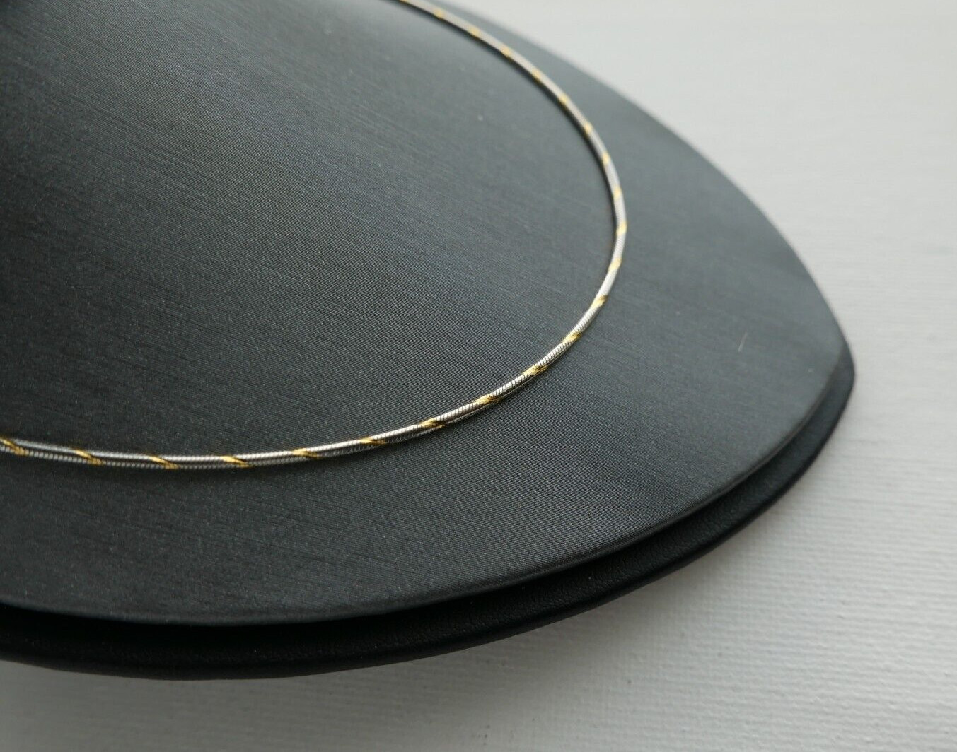14K SOLID GOLD ITALIAN 2 TONE SNAKE CHAIN 18 INCHES LONG 1.3 MM THICK
