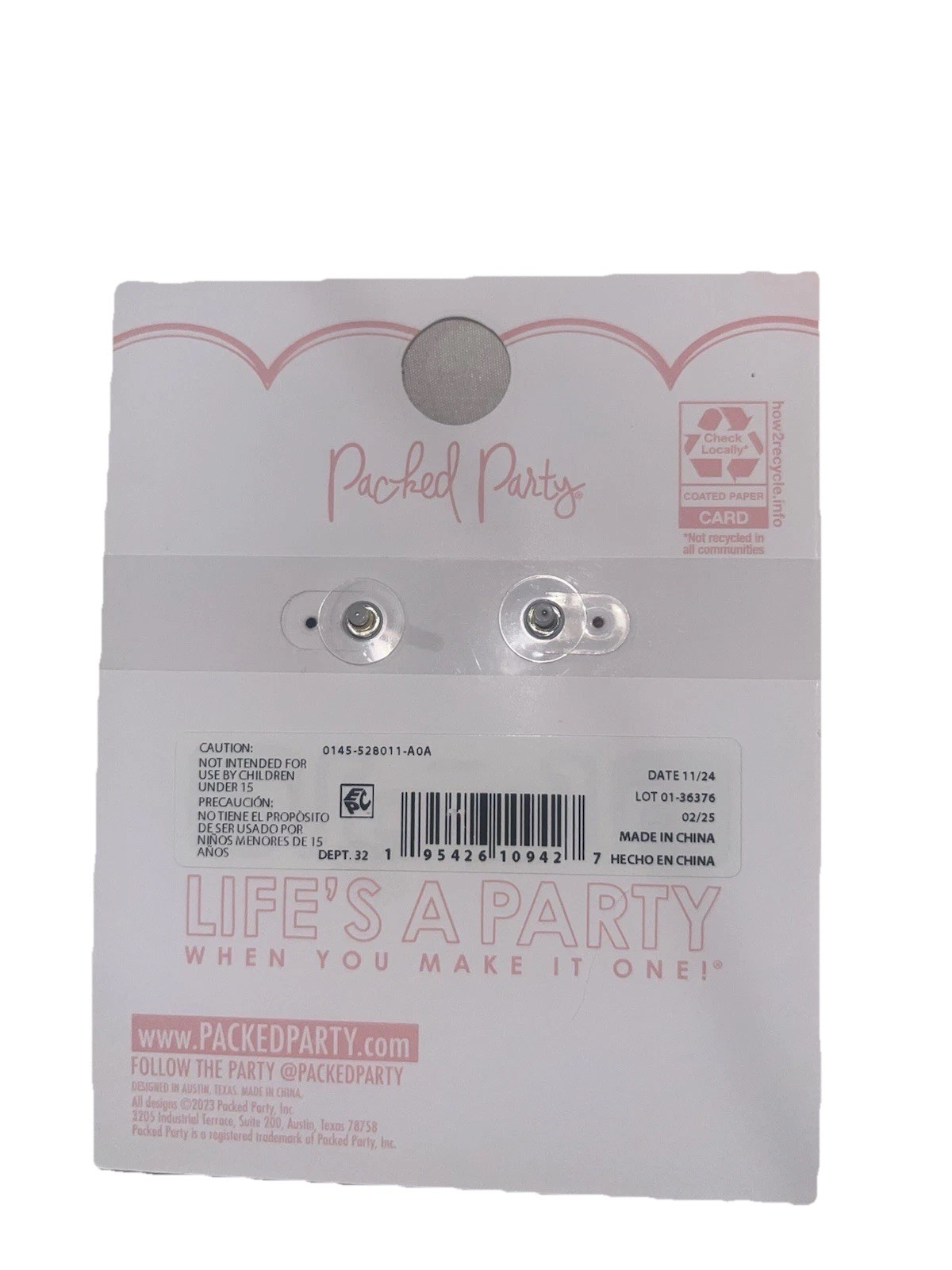 Packed Party Champagne Bottle Earrings Hypo Allergenic Bling Rhinestone Drink
