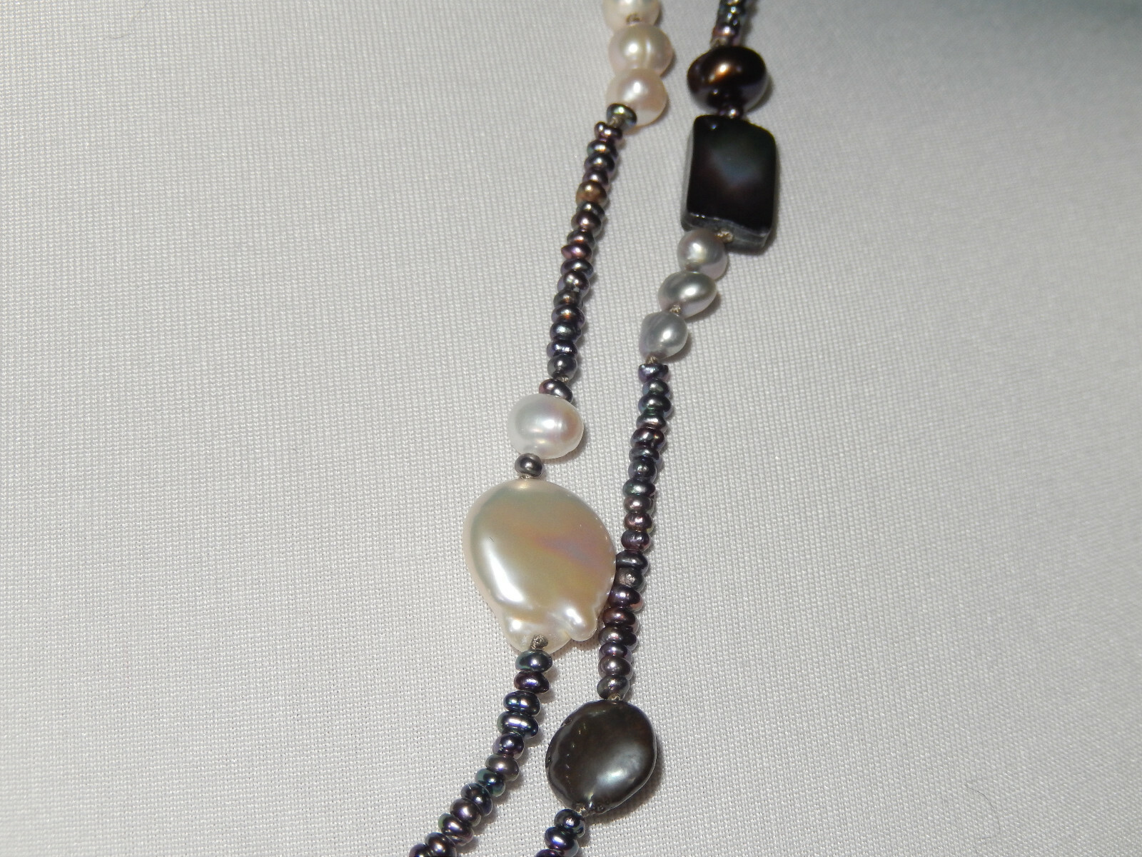 Stephen Dweck Long Station Necklace Tahitian Mother Of Pearls 42″ New