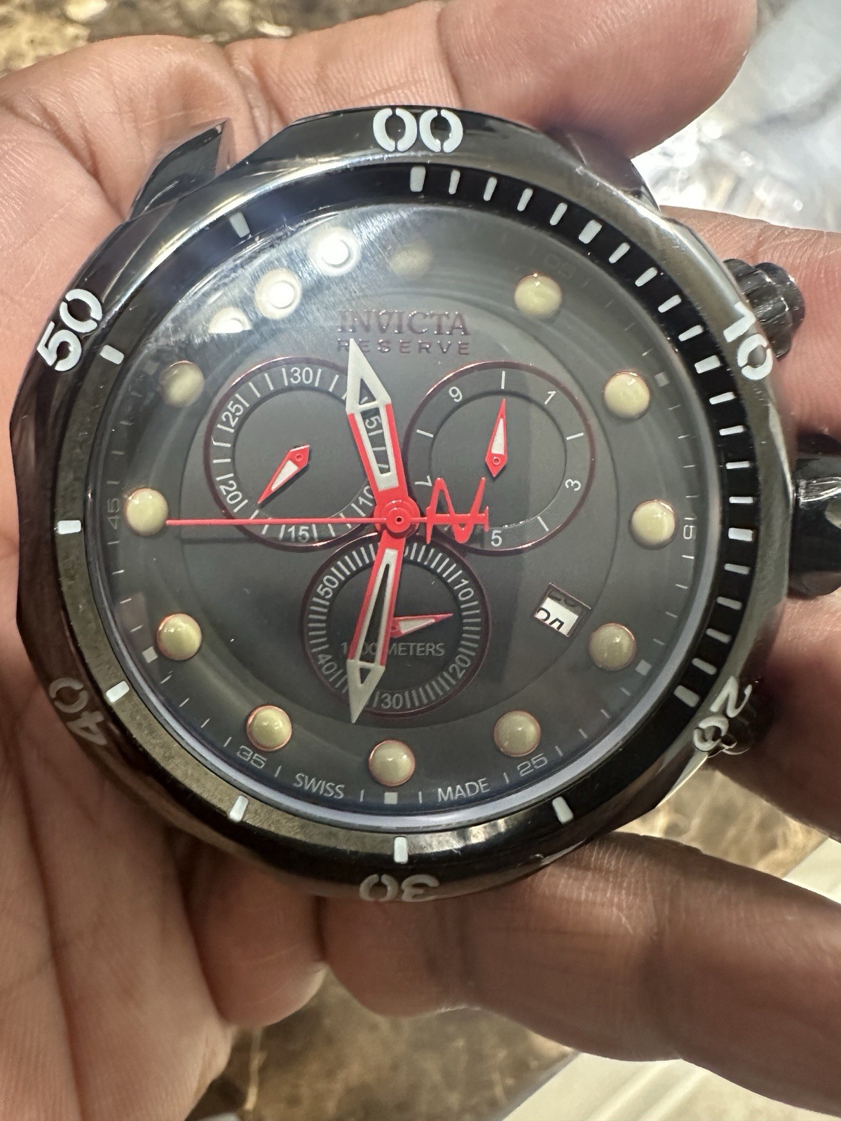 Invicta Reserve Venom Model 18881 Chronograph Watch Chrono Diver Band 53mm Swiss