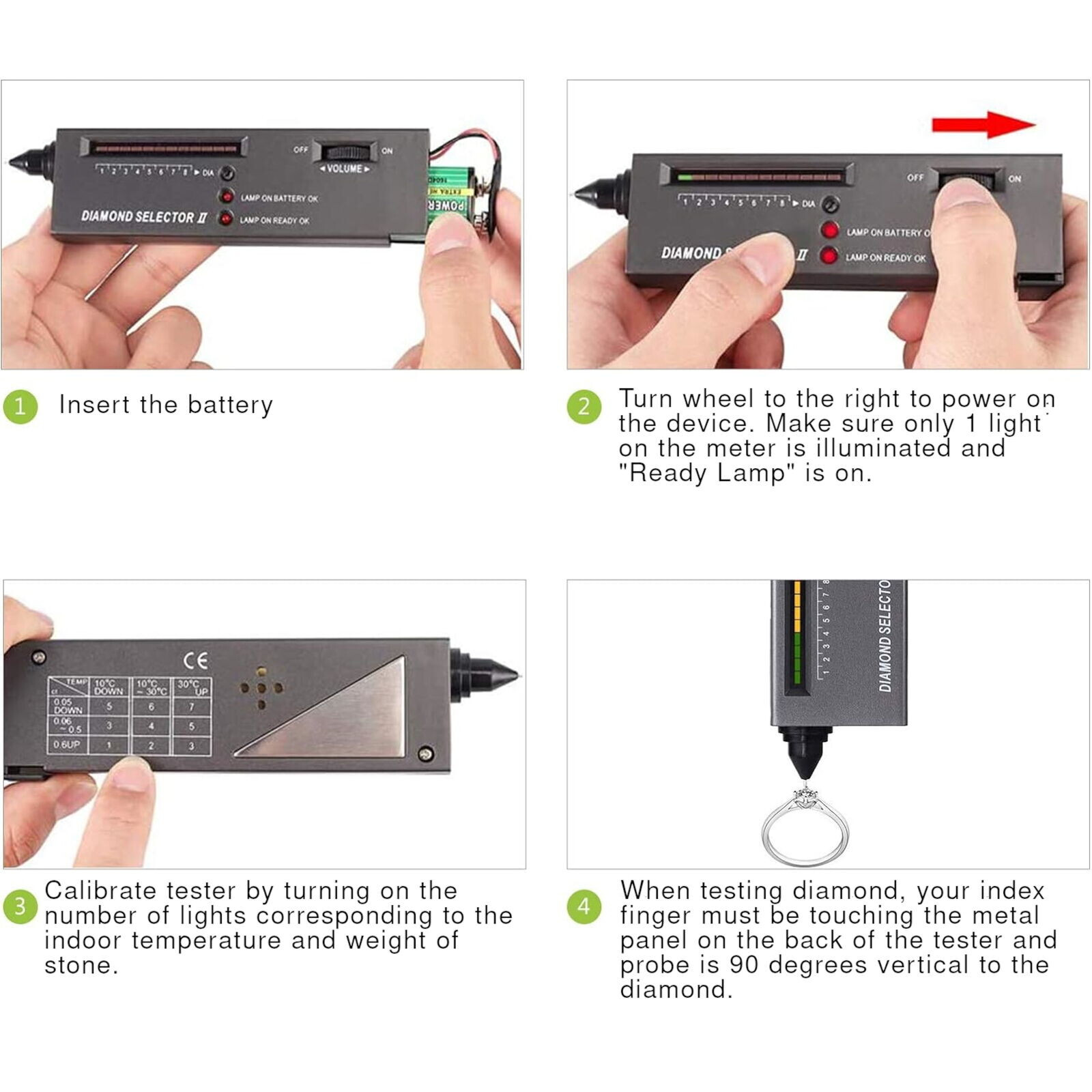 Jeweler Diamond Tool Kit : Portable Diamond Tester – 60X Magnifier Lighted Loupe
