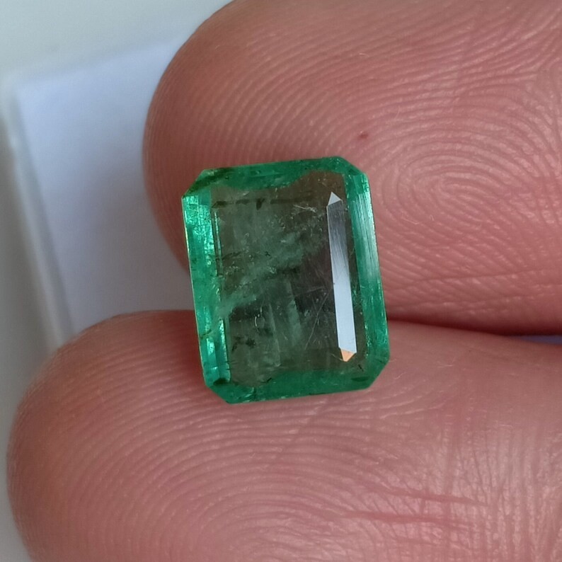 Green Zambia Emerald Unheated Untreated Octagon Shape Gemstone 2.72 Ct