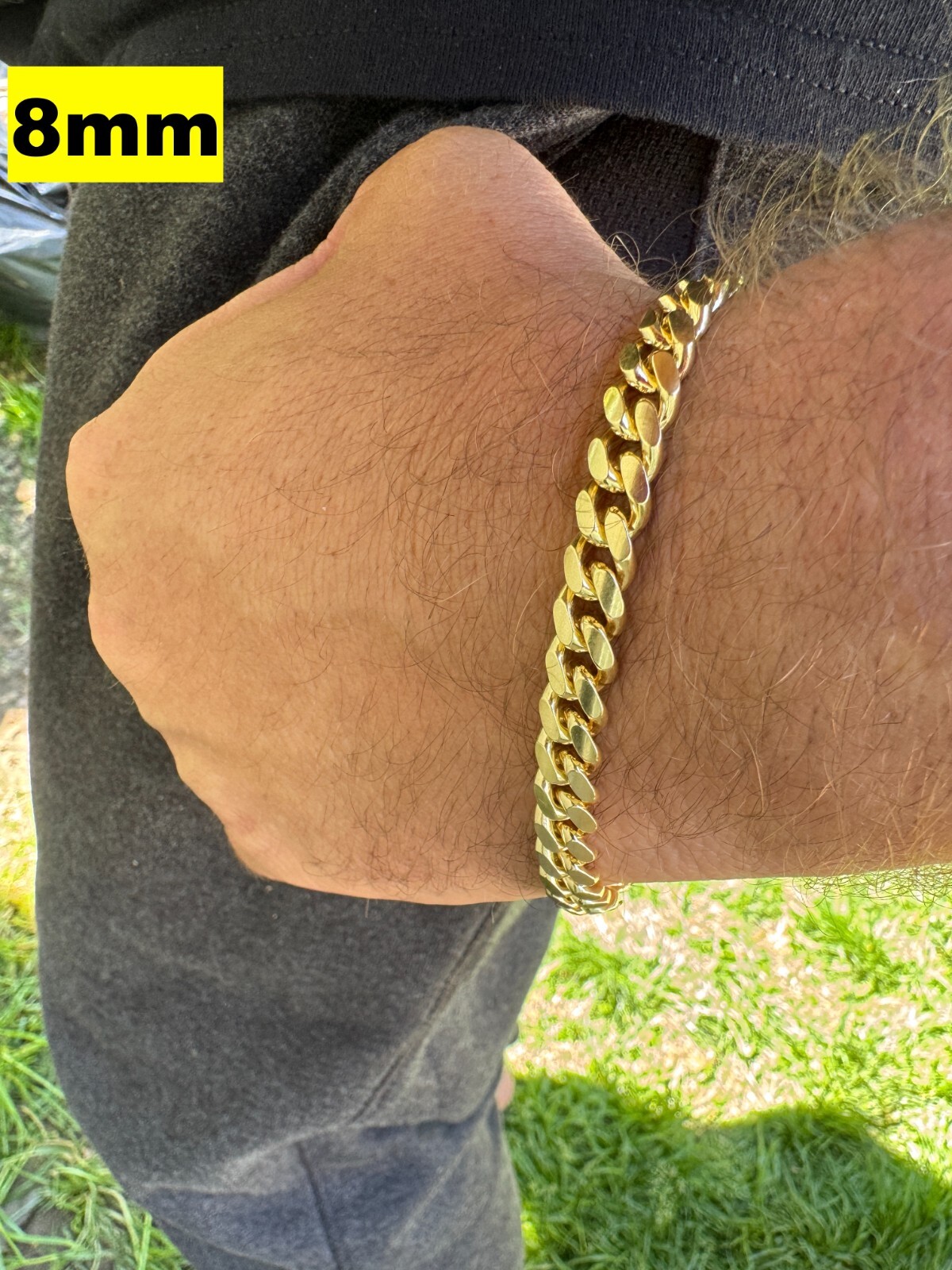 Mens Real Solid 14k Gold Vermeil 925 Silver Miami Cuban Bracelet 4-10mm 6.5-9″