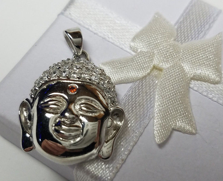 BUDDHA Good Luck Protection POLISHED 925 STERLING SILVER DESIGNER CHARM PENDANT
