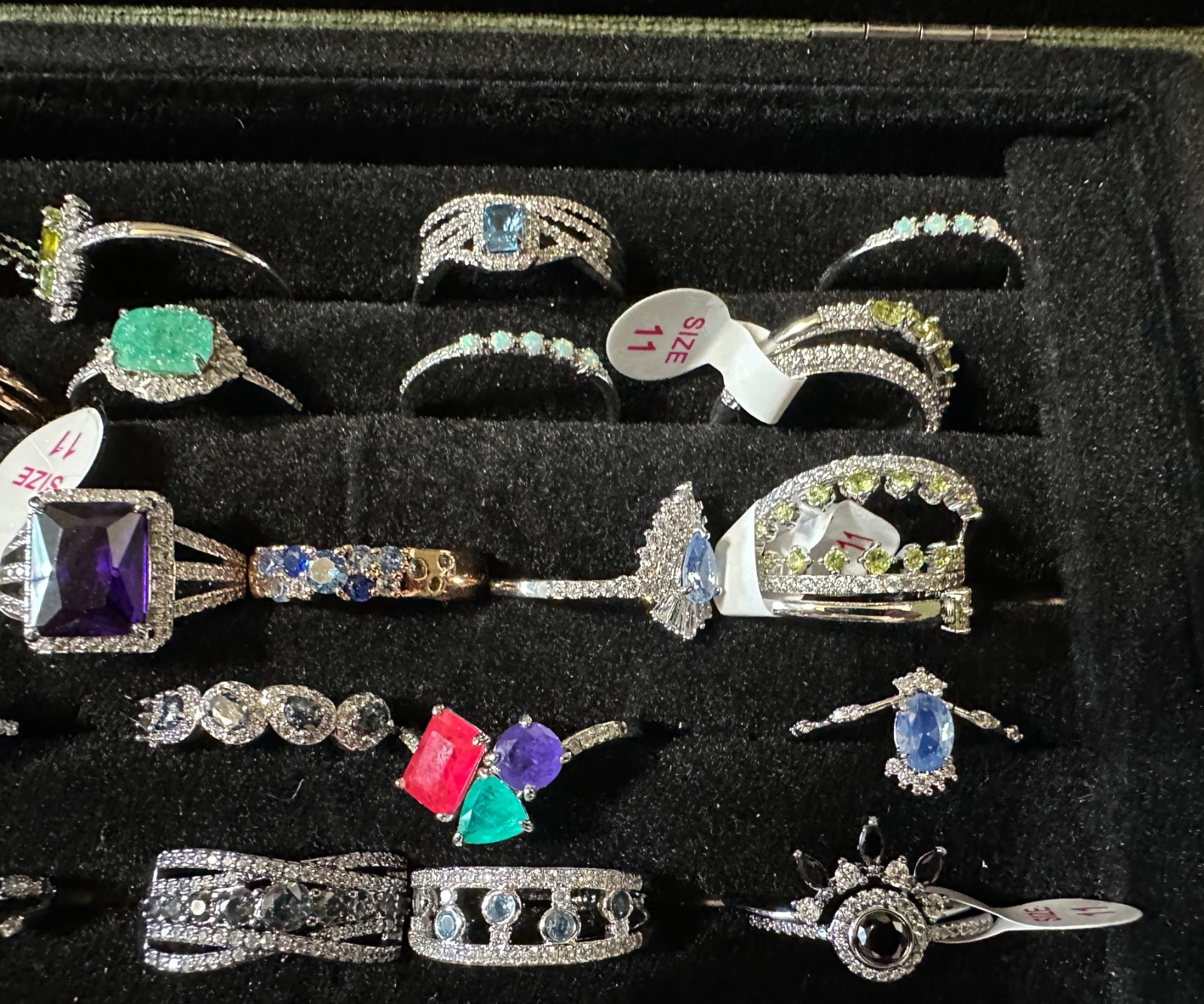 90+ Fashion Costume Jewelry Sparkly Rings-Size: 11 -New-Attention Performers!