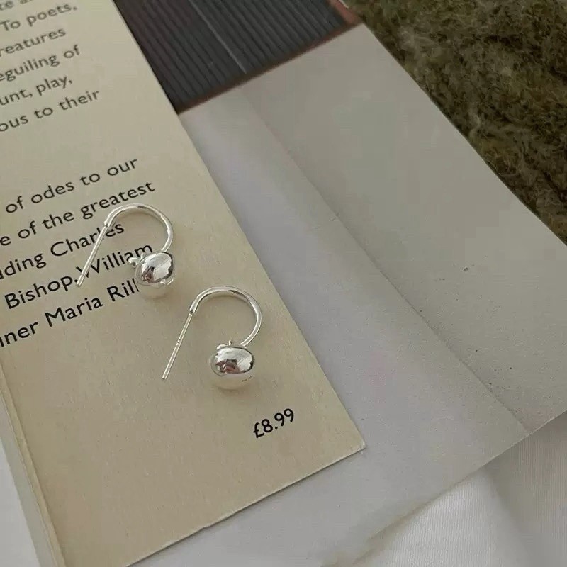 925 Silver Geometric Drop Huggie Hoop Earrings 10mm Small Dangle Earrings A52