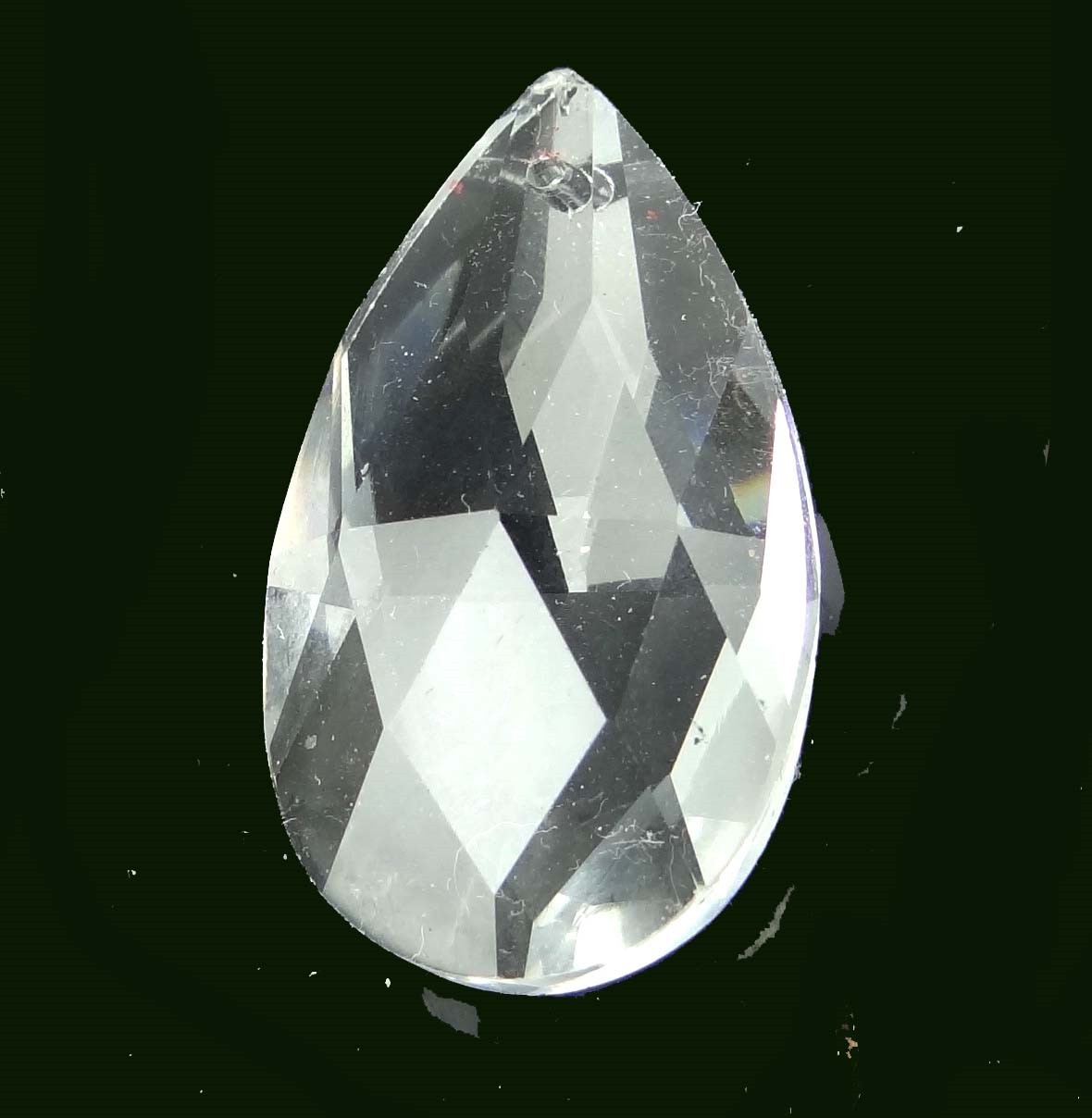 38mm Clear Glass Quartz Faceted Teardrop Pendant Bead