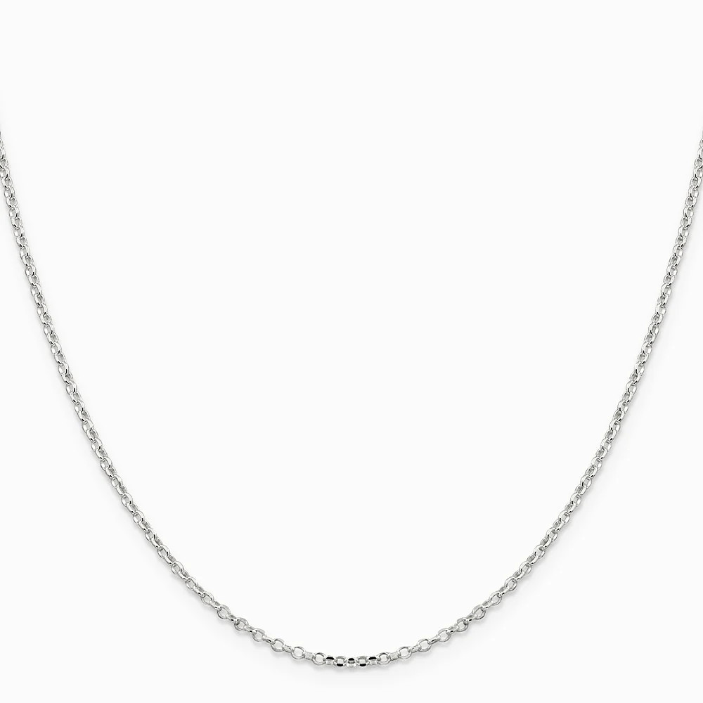 Sterling Silver 1.75mm Diamond-Cut Rolo Cable Chain Necklace 16″-30″