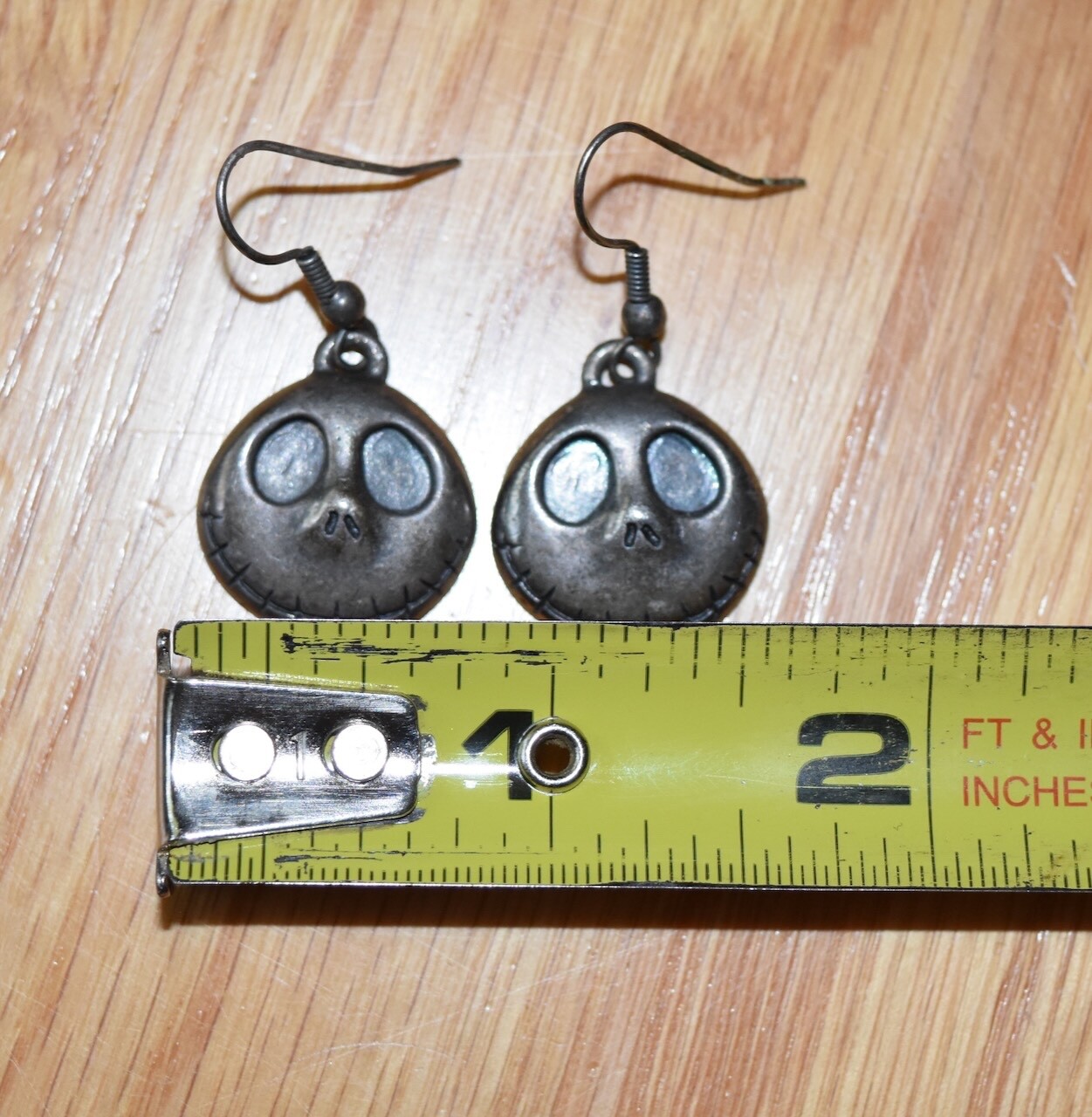 VTG Disney Nightmare Before Christmas Jack Skellington Pewter Earrings Halloween