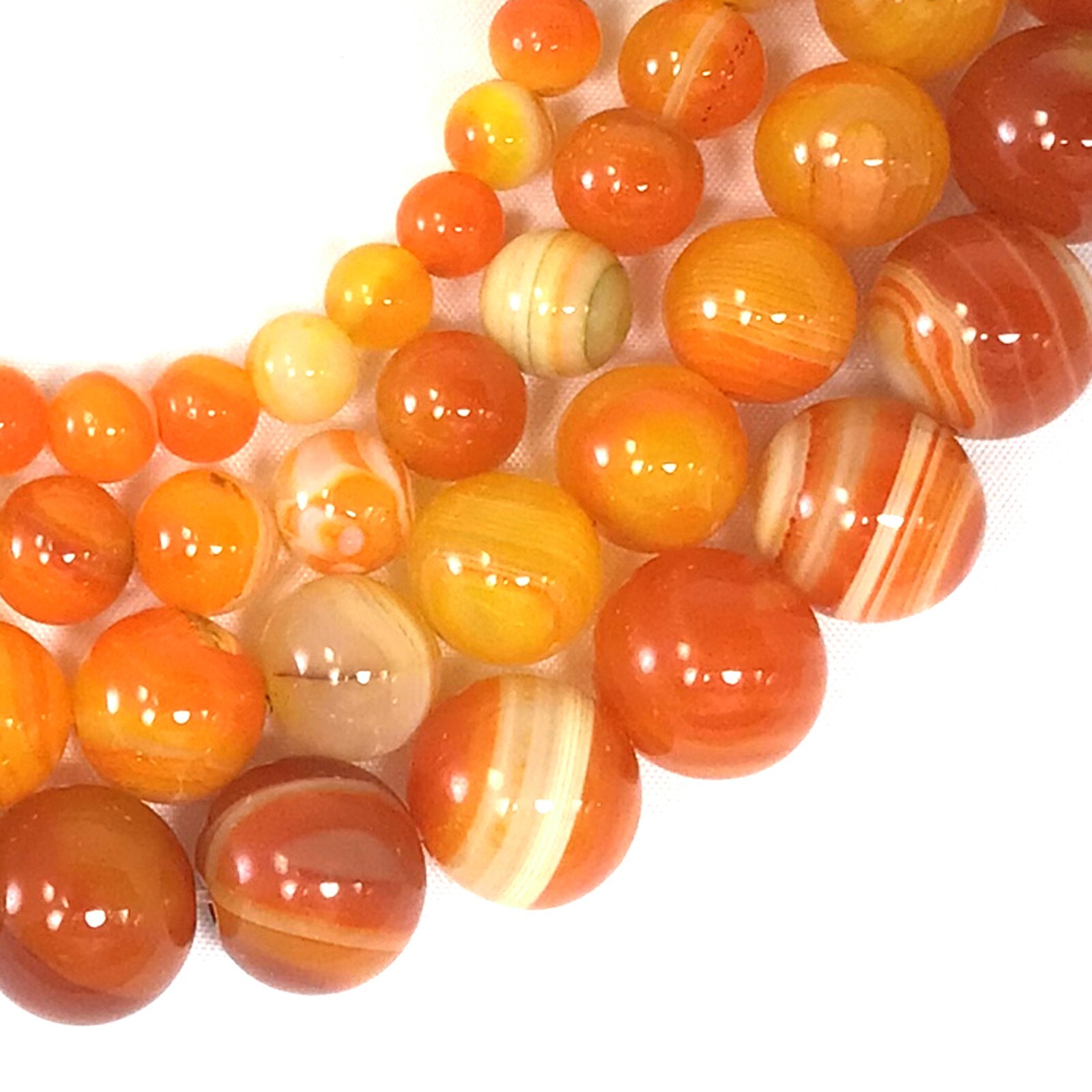 Gemstone Natural Orange Yellow Agate Round Loose Beads 15″ 4mm 6mm 8mm 10mm 12mm
