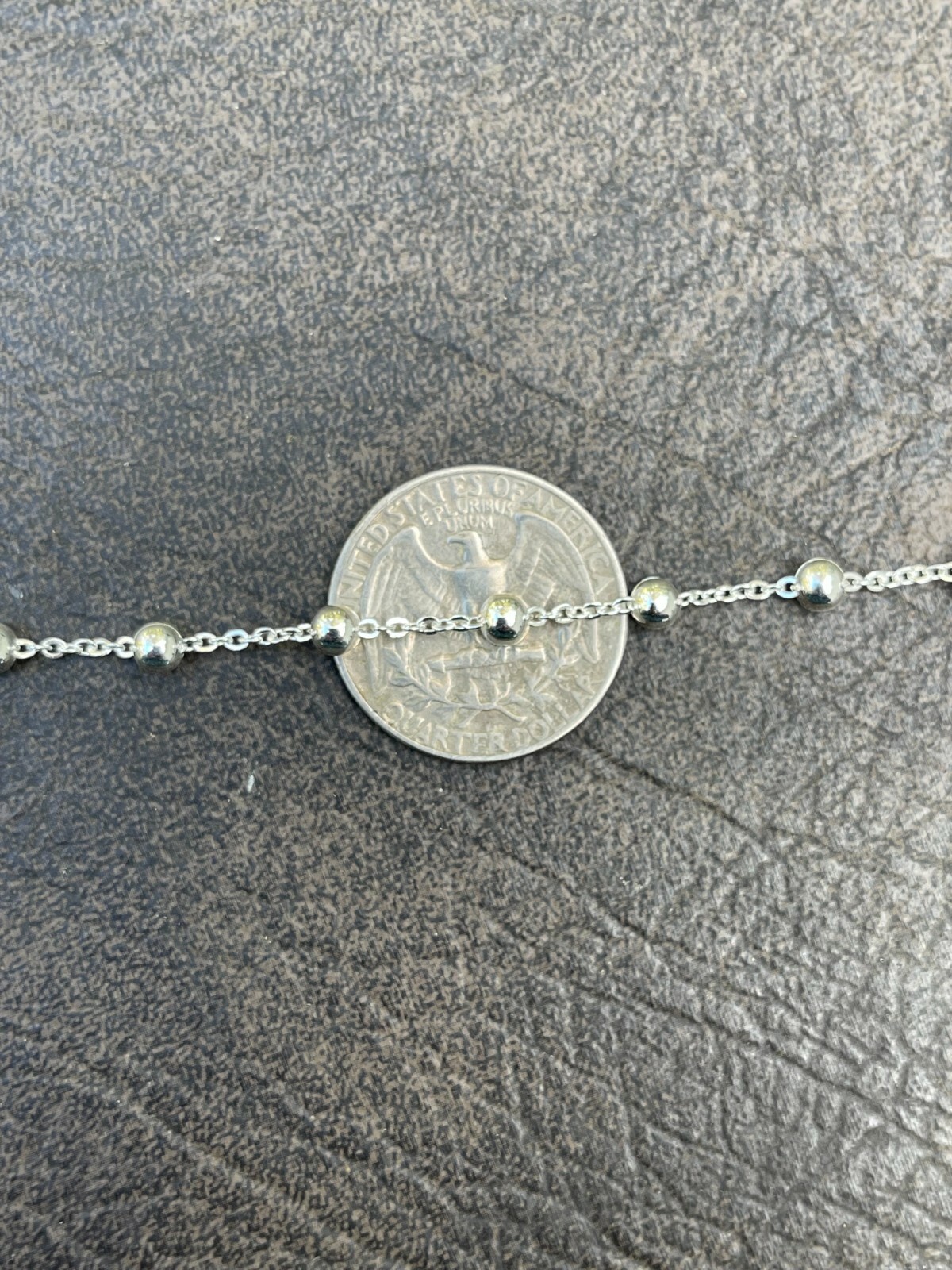 Ankle Bracelet Beaded Chain Anklet Real 925 Silver Adjustable Length 8″-11.5″