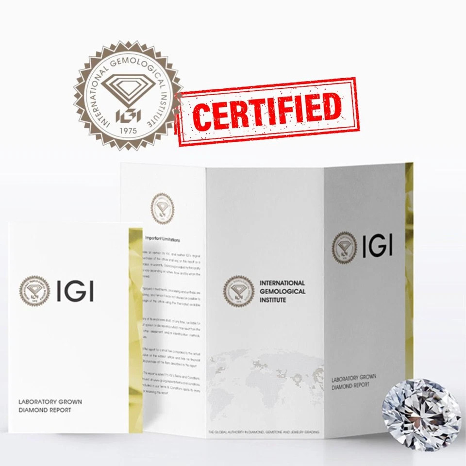 IGI 2.0Ct Radiant Cut E VVS2 Lab Grown Diamond Engagement Ring in 14K White Gold