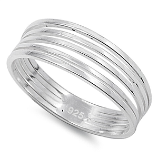 USA Seller 5 Row Ring Sterling Silver 925 Best Price Plain Jewelry Selectable