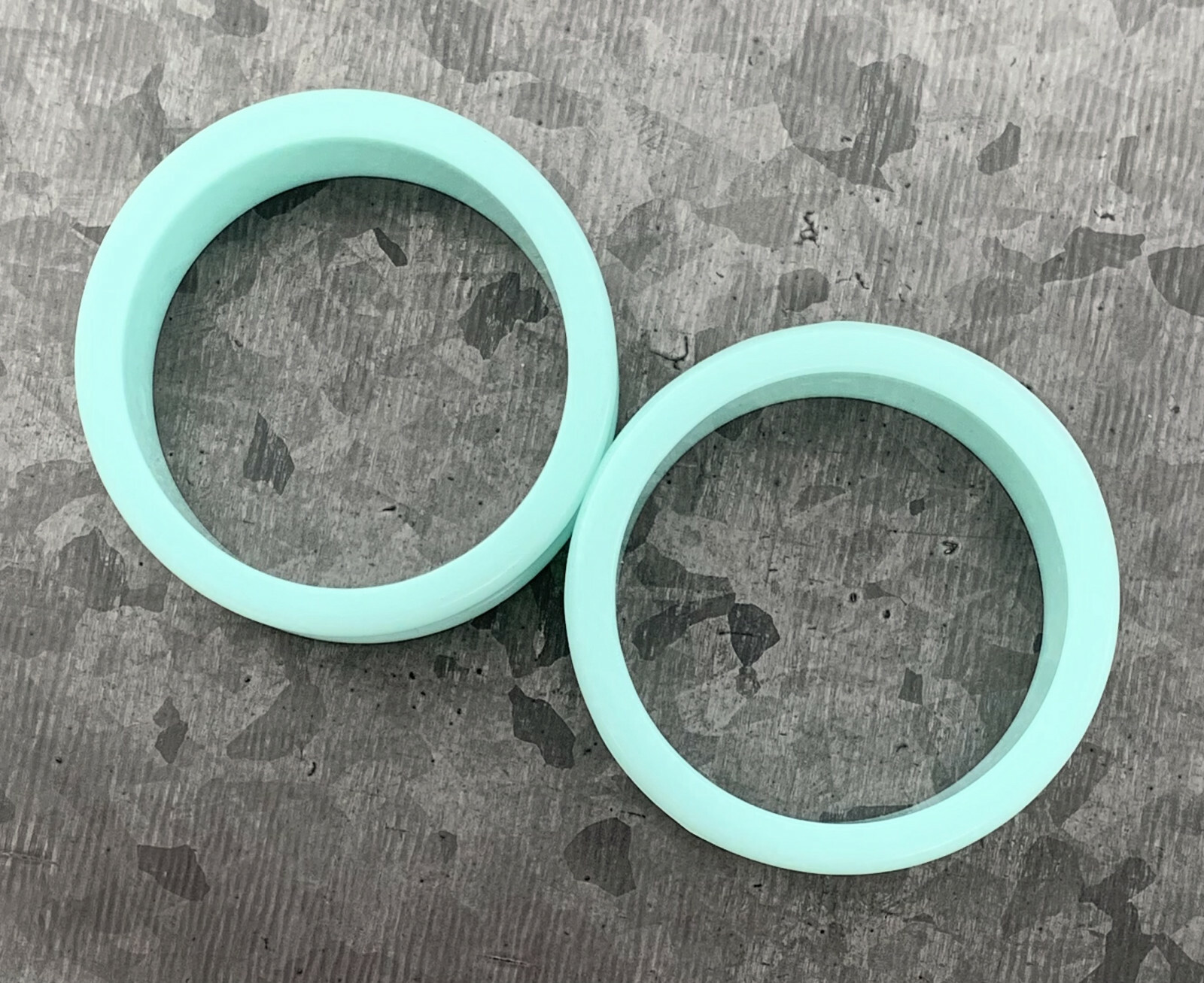 PAIR Teal Solid Silicone Tunnels Double Flare Plugs Earlets Gauges up to 2 inch!