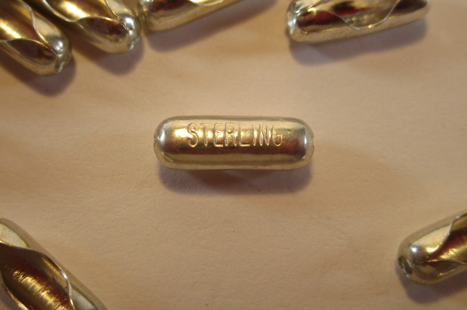 .925 Sterling Silver 3MM Ball Chain Connectors – Pack of 50 – New Old Stock