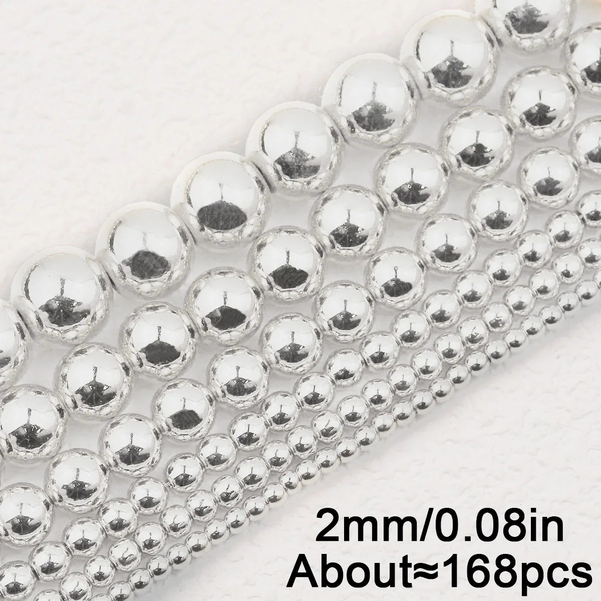Sterling Silver Smooth Beads Ball Chain Necklace 4MM/6MM/8MM/10MM Jewelry