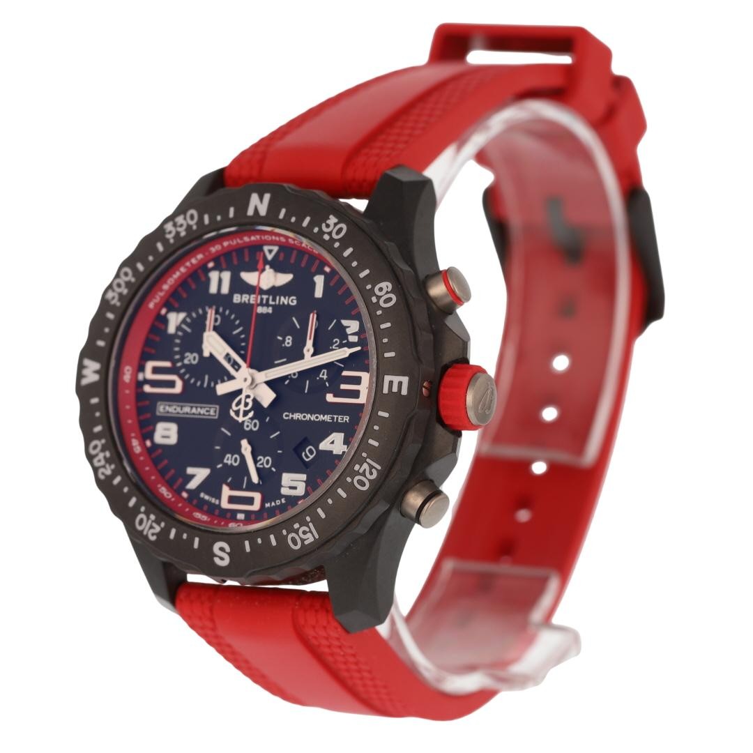 Breitling Endurance Pro 38mm Black Dial Quartz Red Rubber Strap Men’s Wristwatch