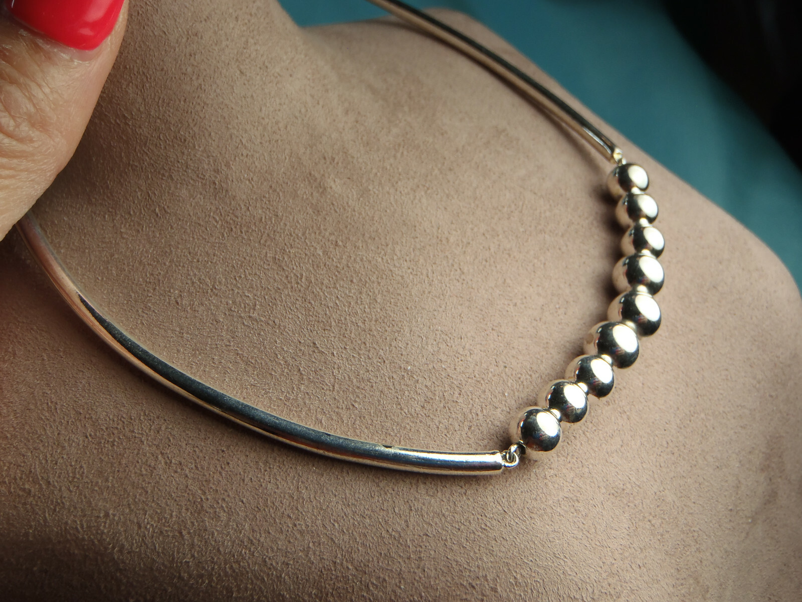 Bar and Ball Sterling Silver 18″ Necklace With Lobster Latch 18.0 Grams